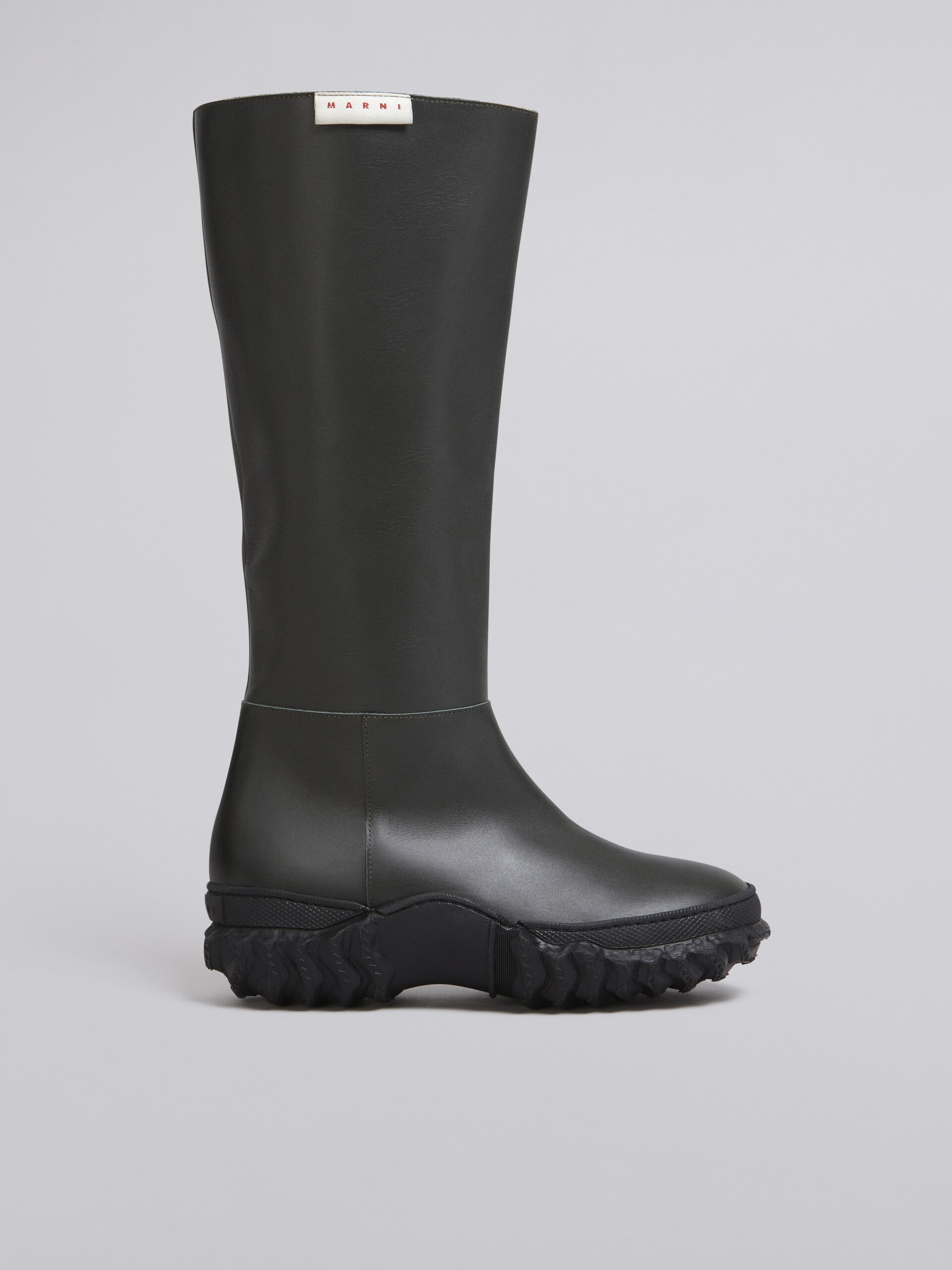 Smooth calfskin boot with wavy rubber sole - Boots - Image 1