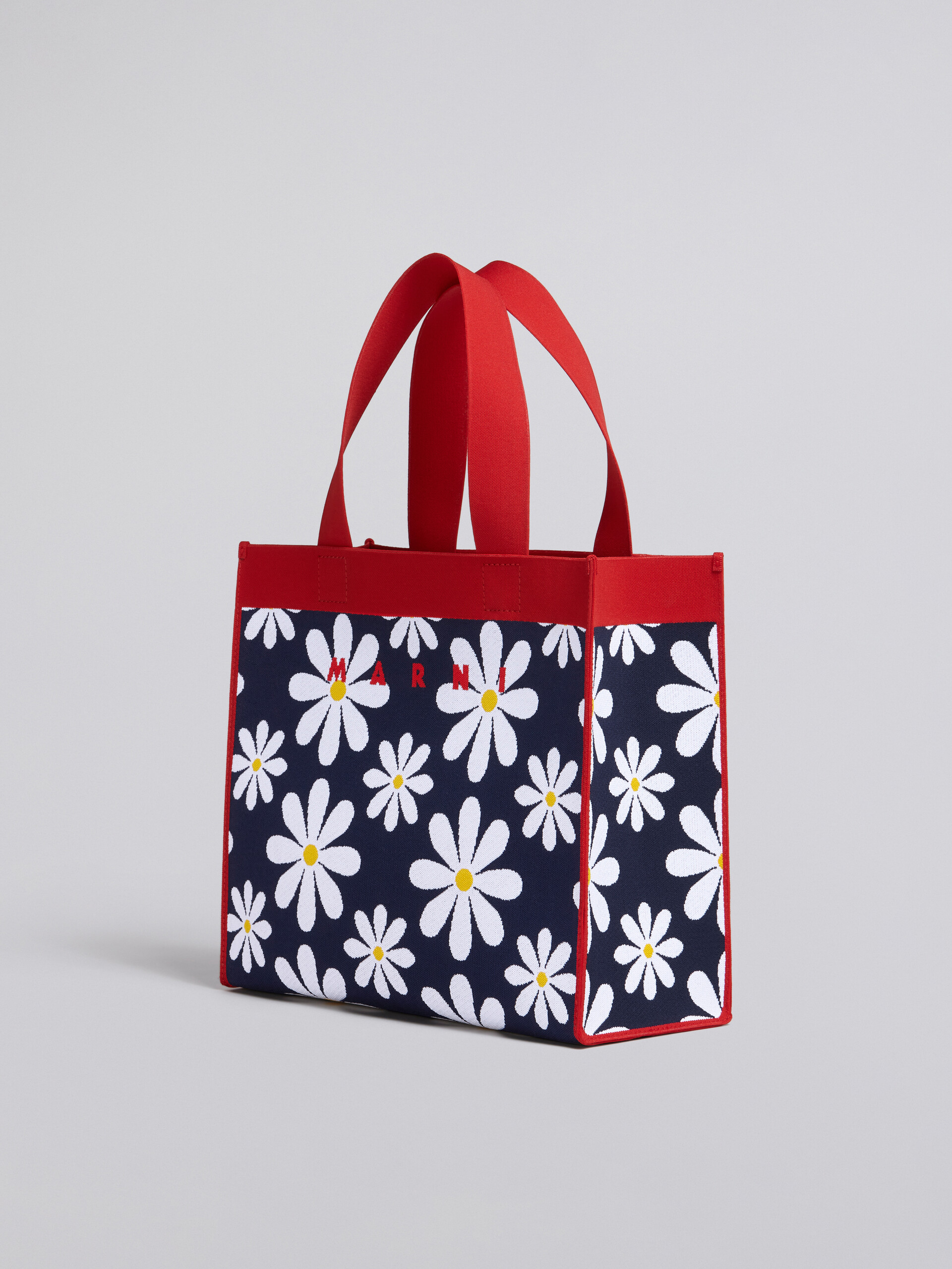 Daisy print knit shopping bag - Shopping Bags - Image 3