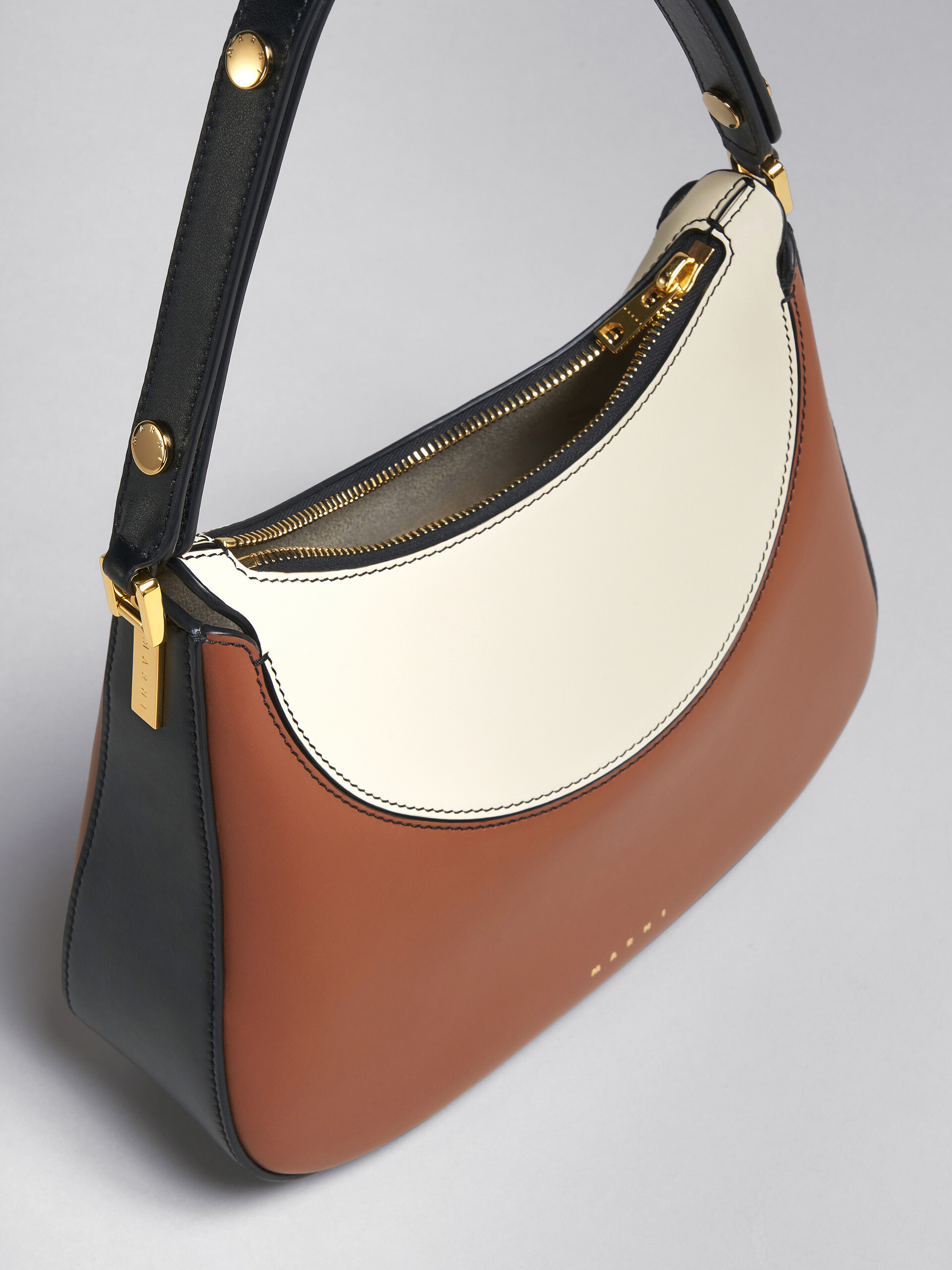 Milano small bag in brown black and white - Handbag - Image 4
