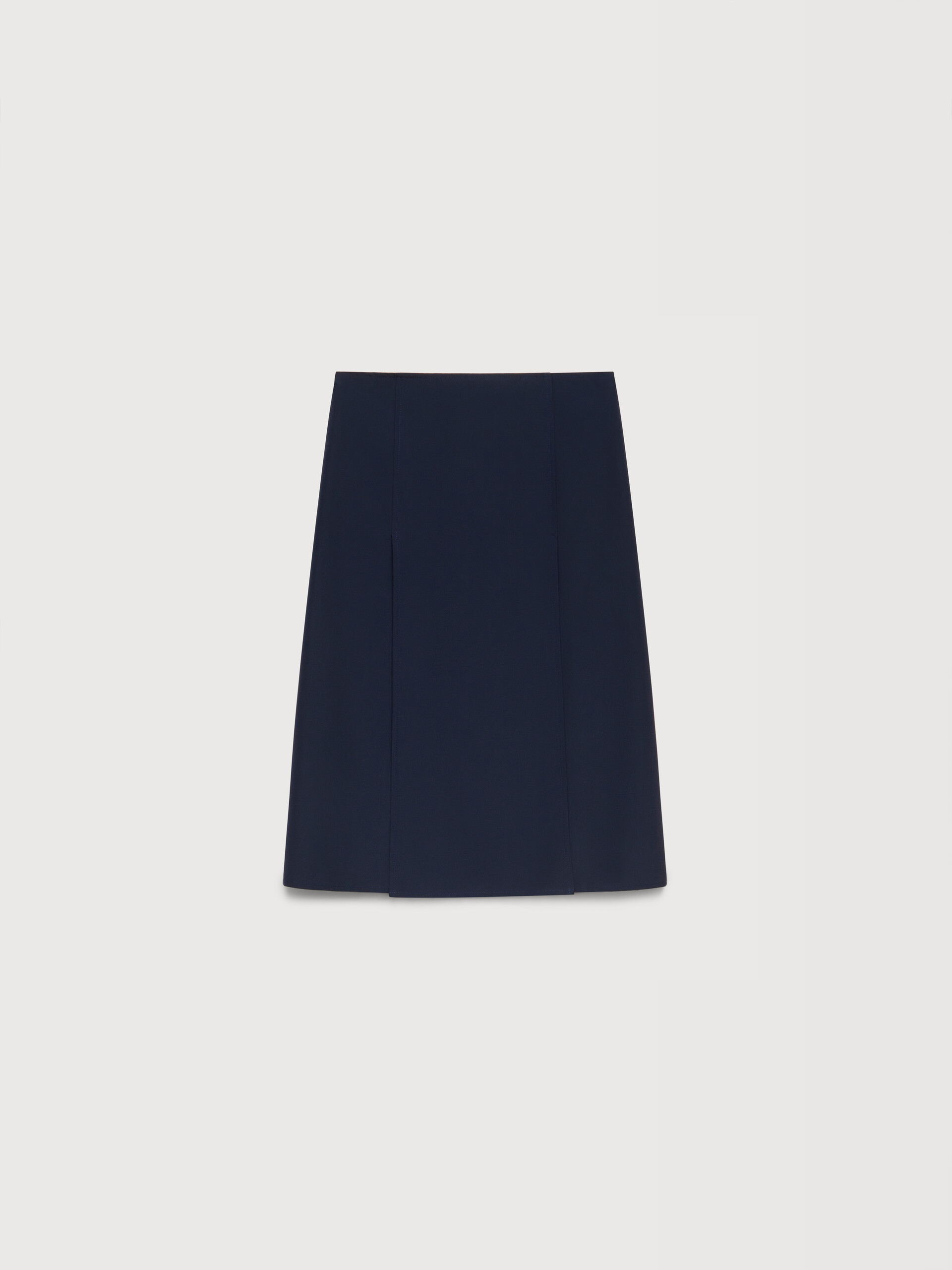 Deep blue techno wool skirt with pleats - Skirts - Image 1