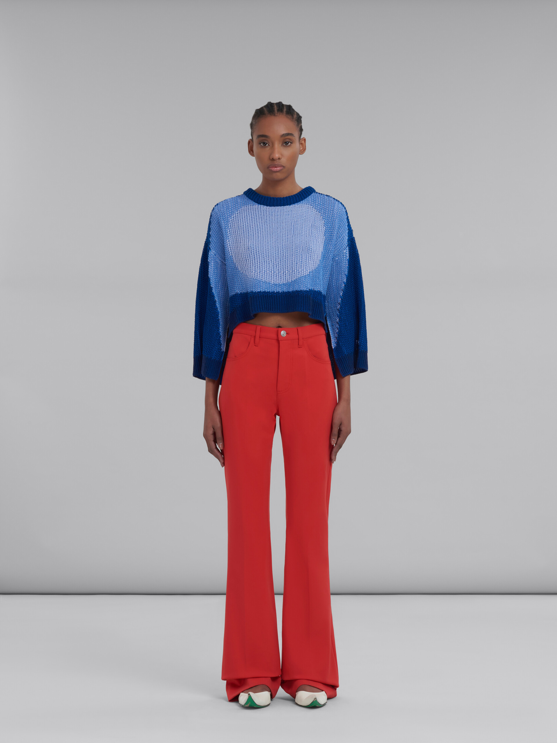 Red flared jersey trousers - Pants - Image 2
