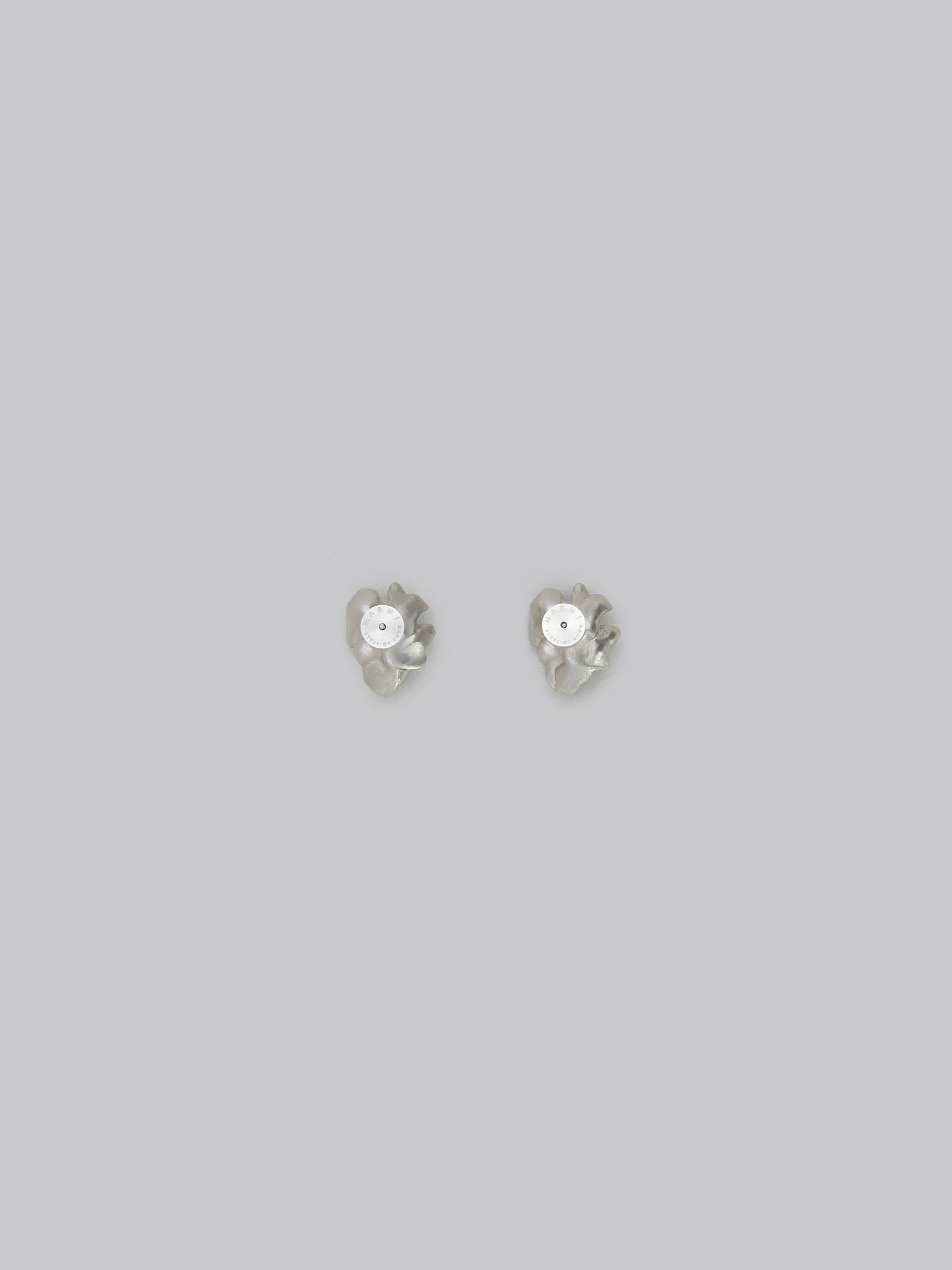 Puces d’oreilles fleur en métal avec cristaux bleus - Boucles d’oreilles - Image 3