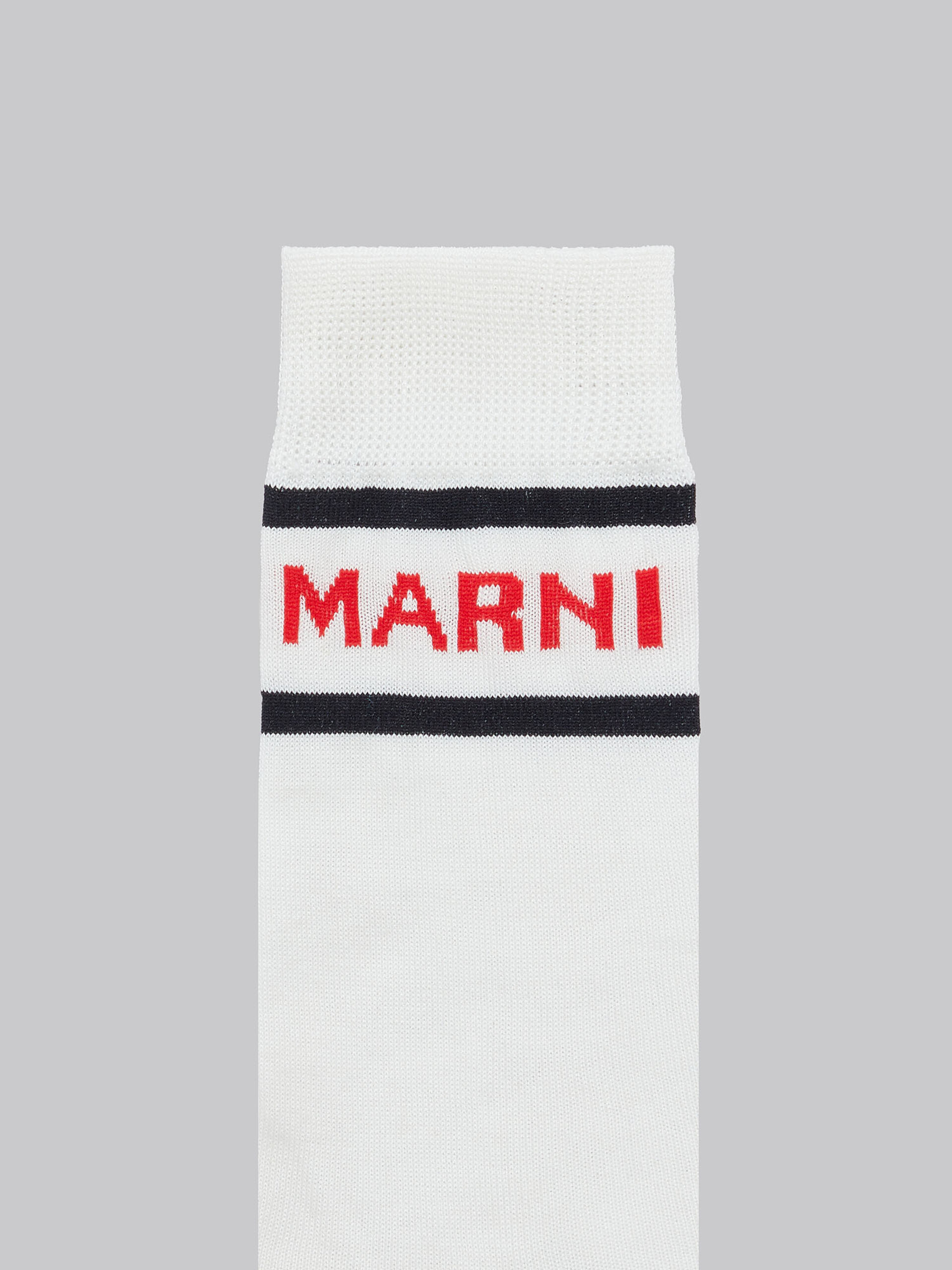 White cotton and nylon logo sock - Socks - Image 3
