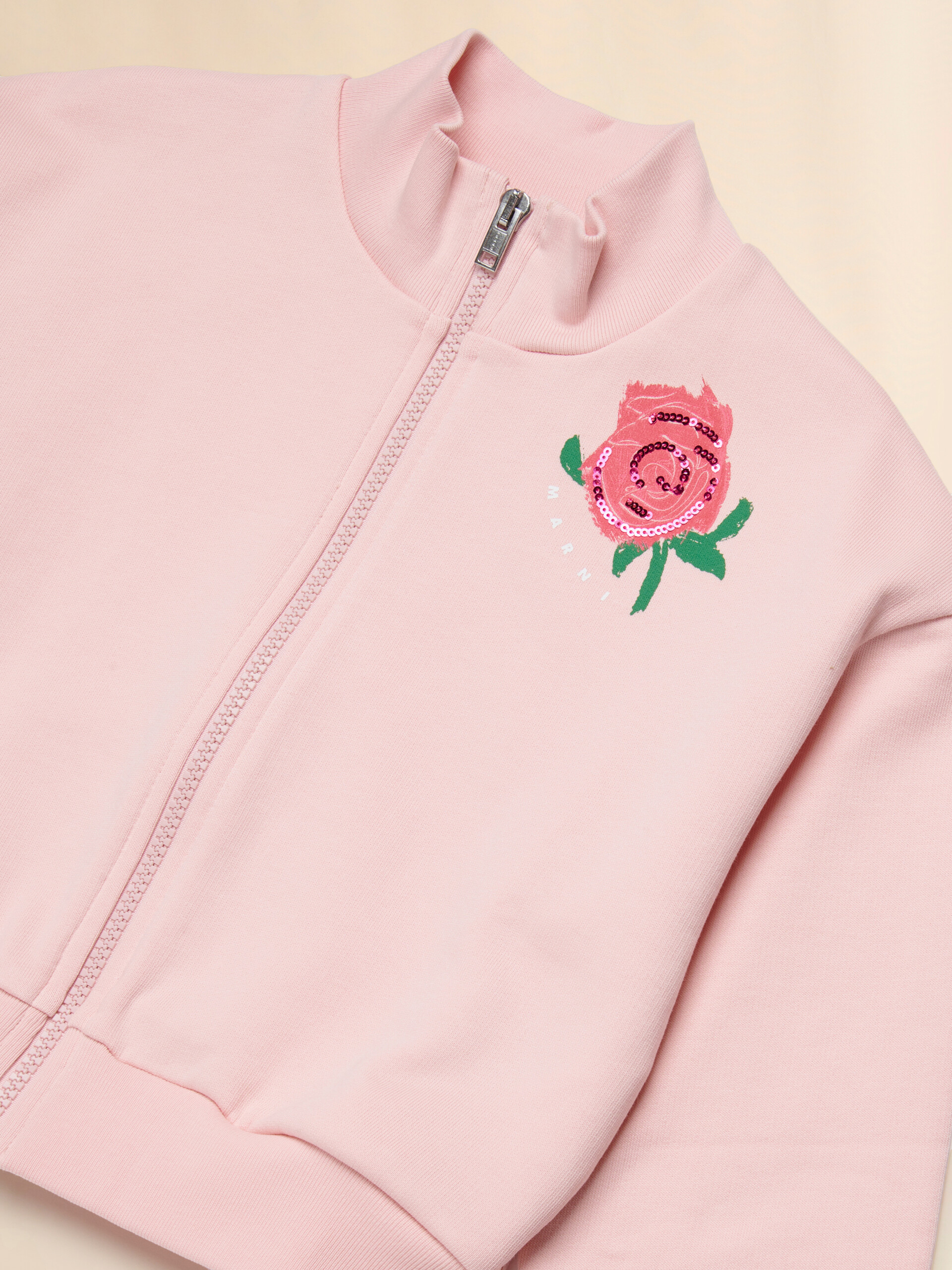 Pink cotton sweatshirt with Tea Time chest print - Sweaters - Image 3