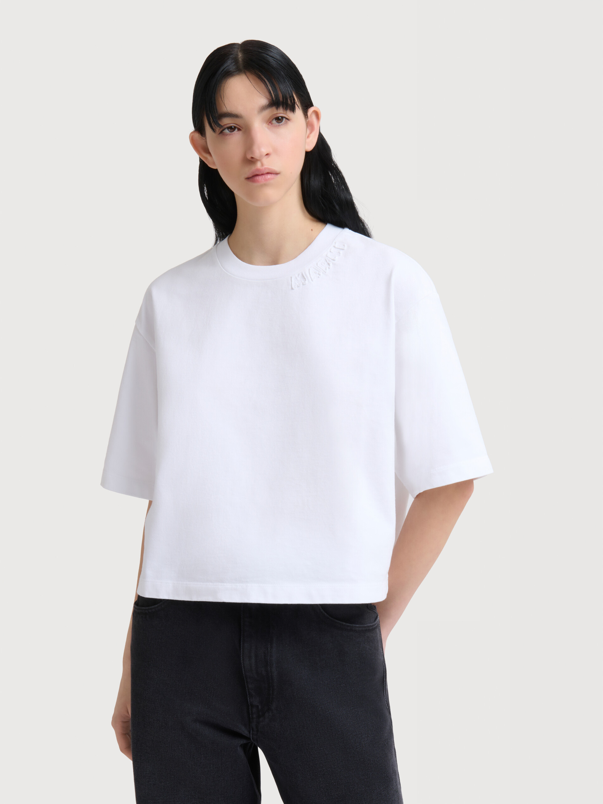 ブラック ジャージー パッチロゴ Tシャツ - Tシャツ - Image 2