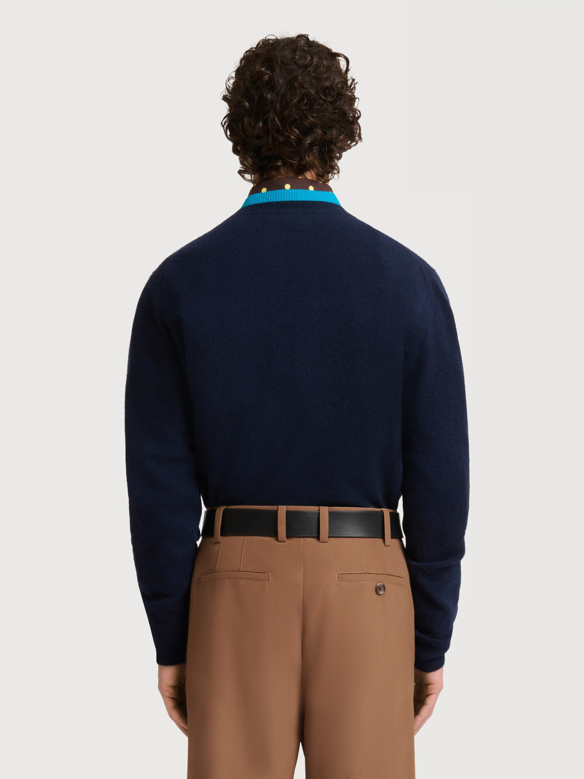 Yellow cashmere jumper with layered effect - Pullovers - Image 4