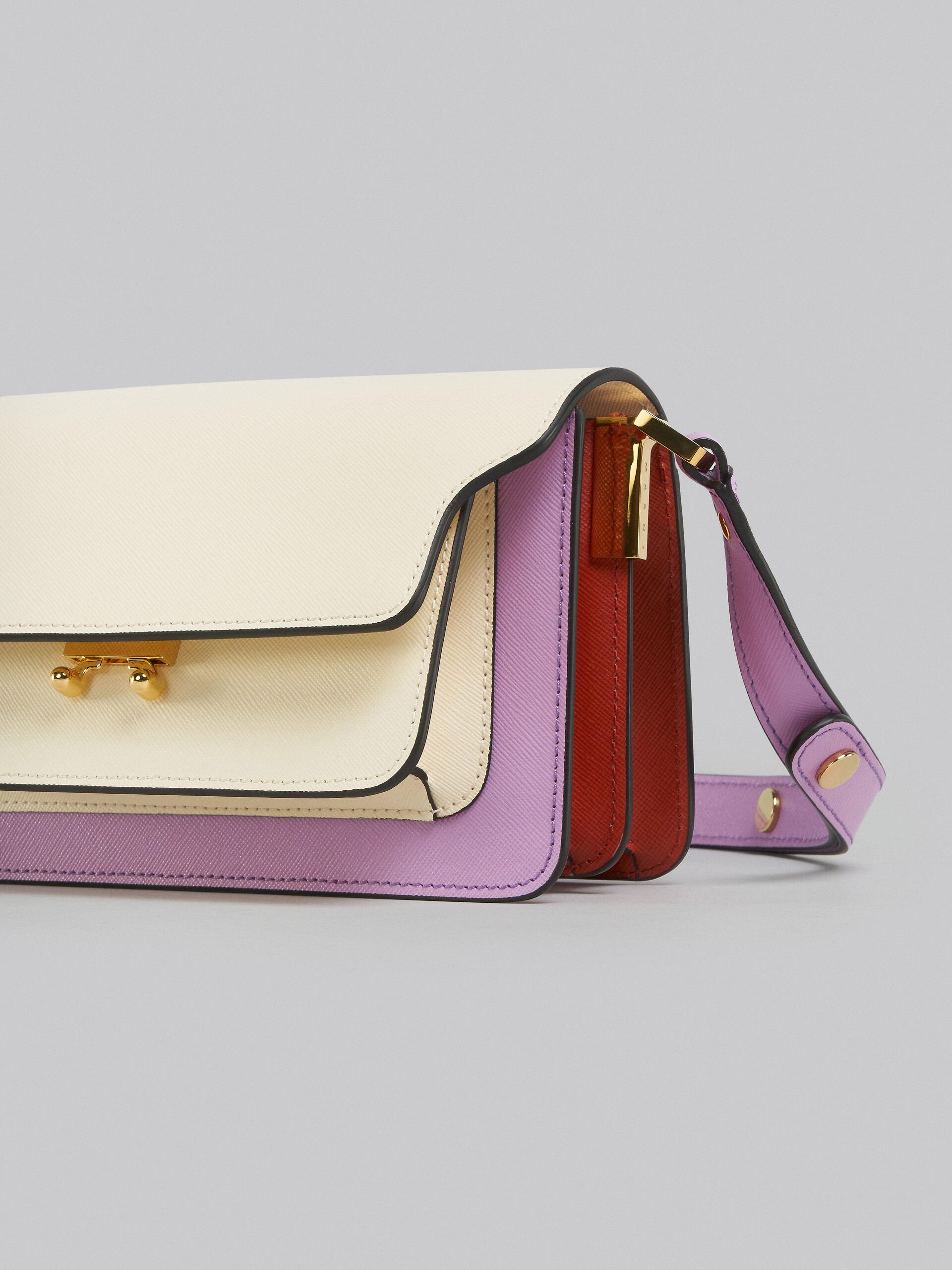 Lilac Saffiano leather EW Trunk bag - Shoulder Bags - Image 5
