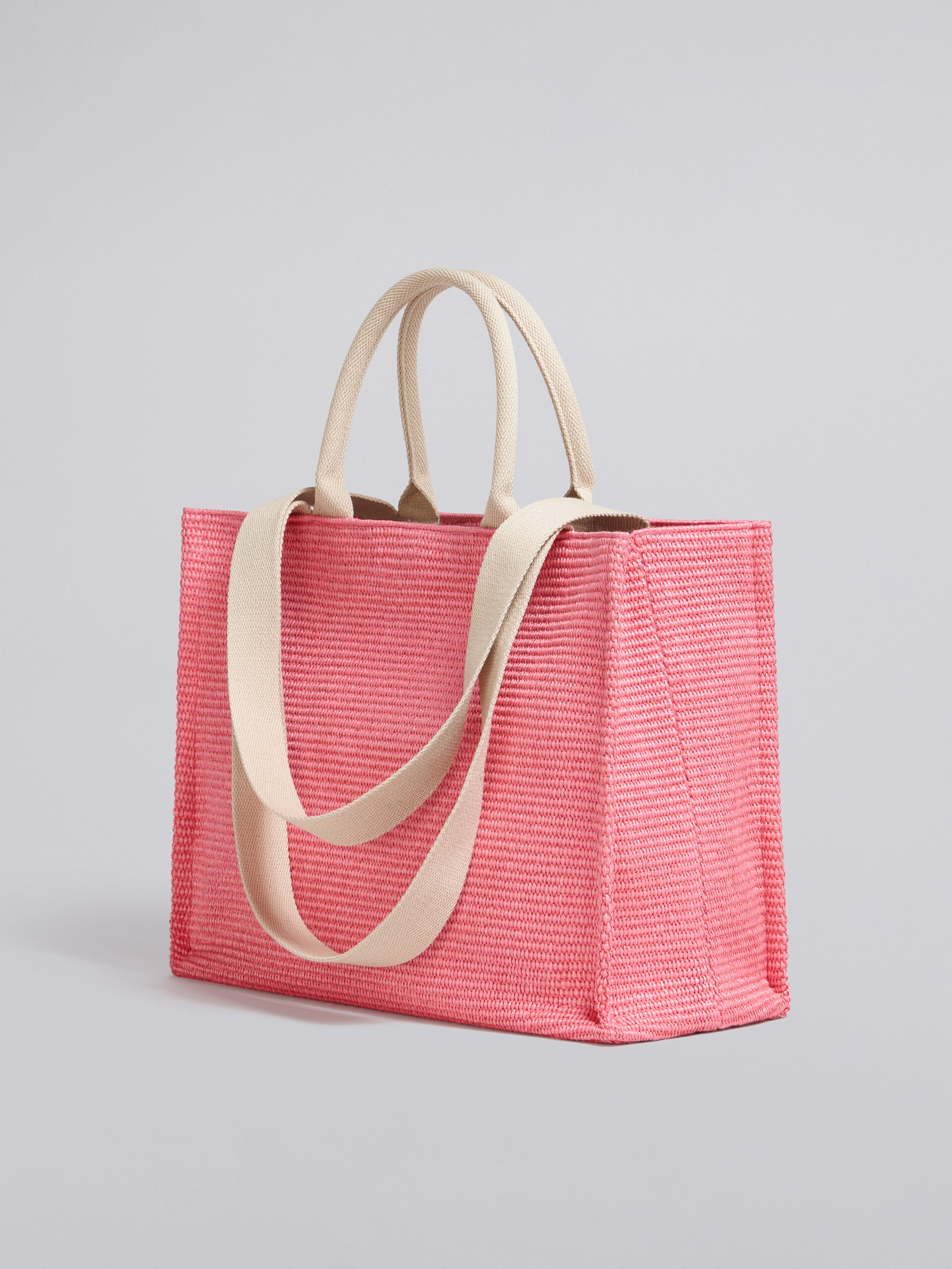 Large pink raffia tote bag - Shopping Bags - Image 2