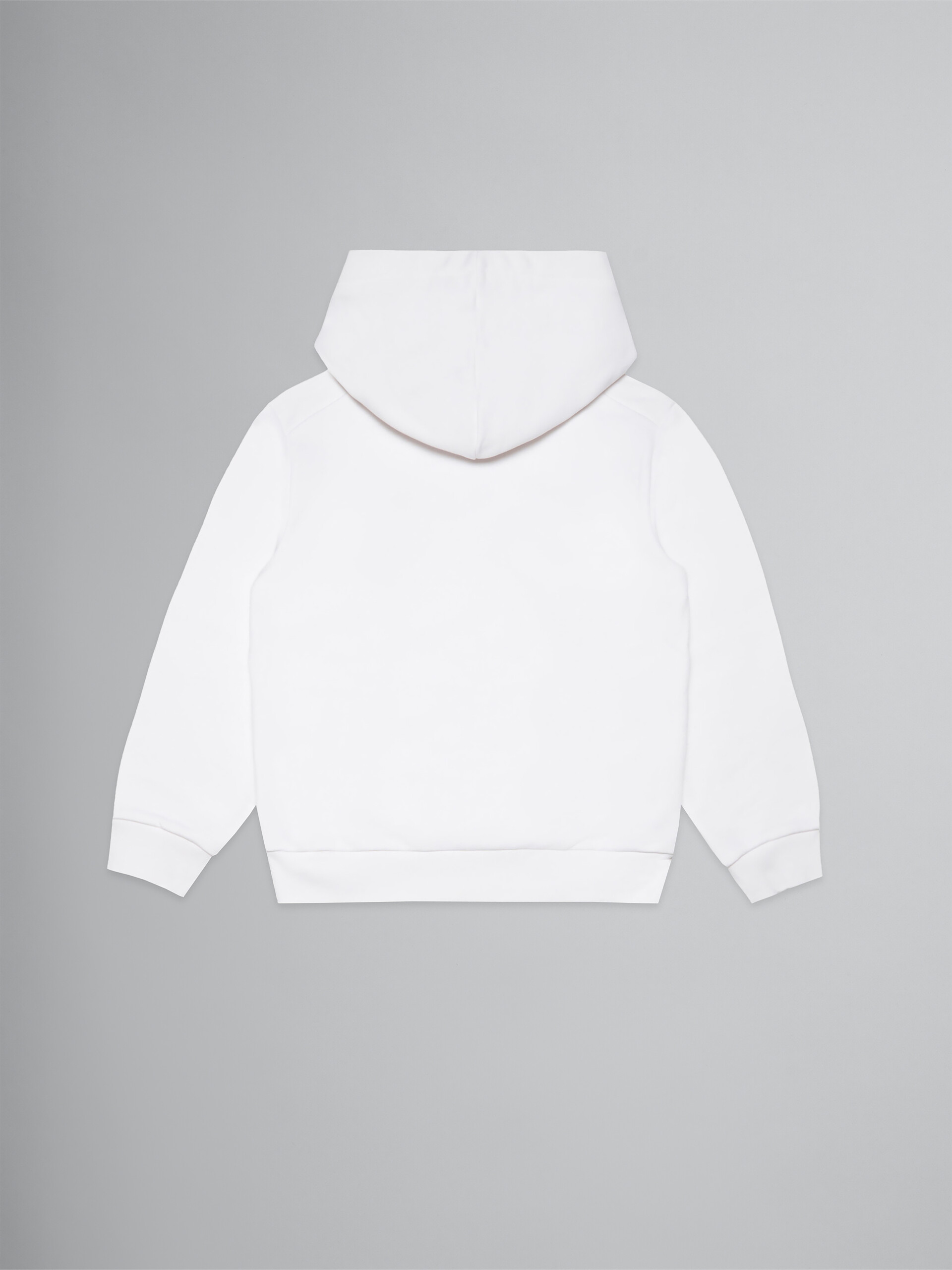 White hooded sweatshirt with logo - Sweaters - Image 2