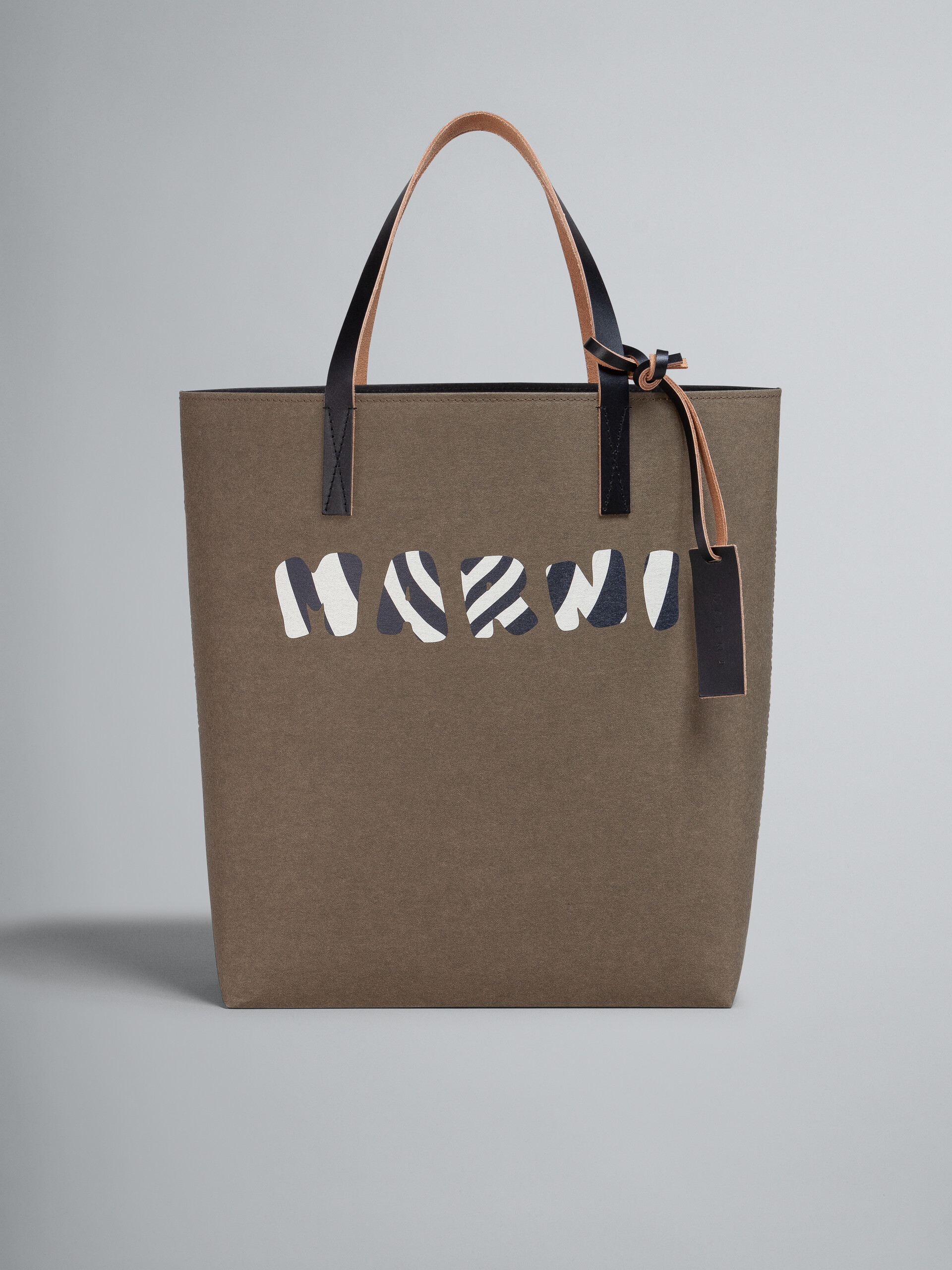 Green TRIBECA shopping bag with Marni logo - Shopping Bags - Image 1