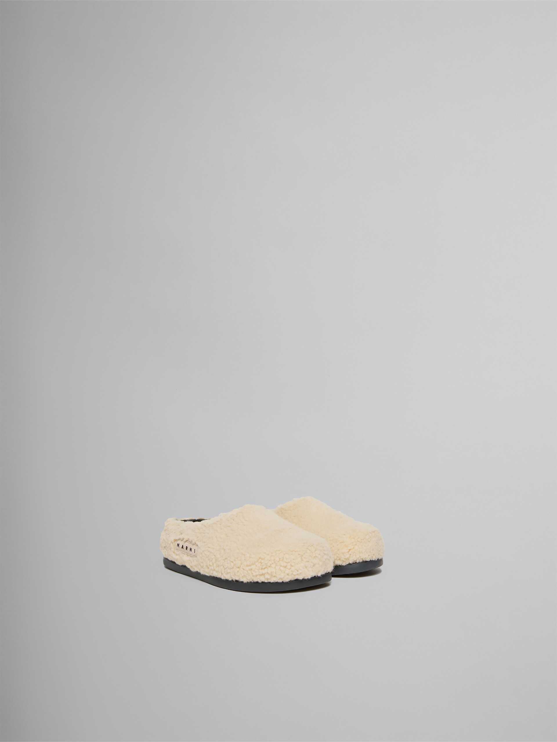 Cream faux shearling fussbett sabot - Sandals - Image 2