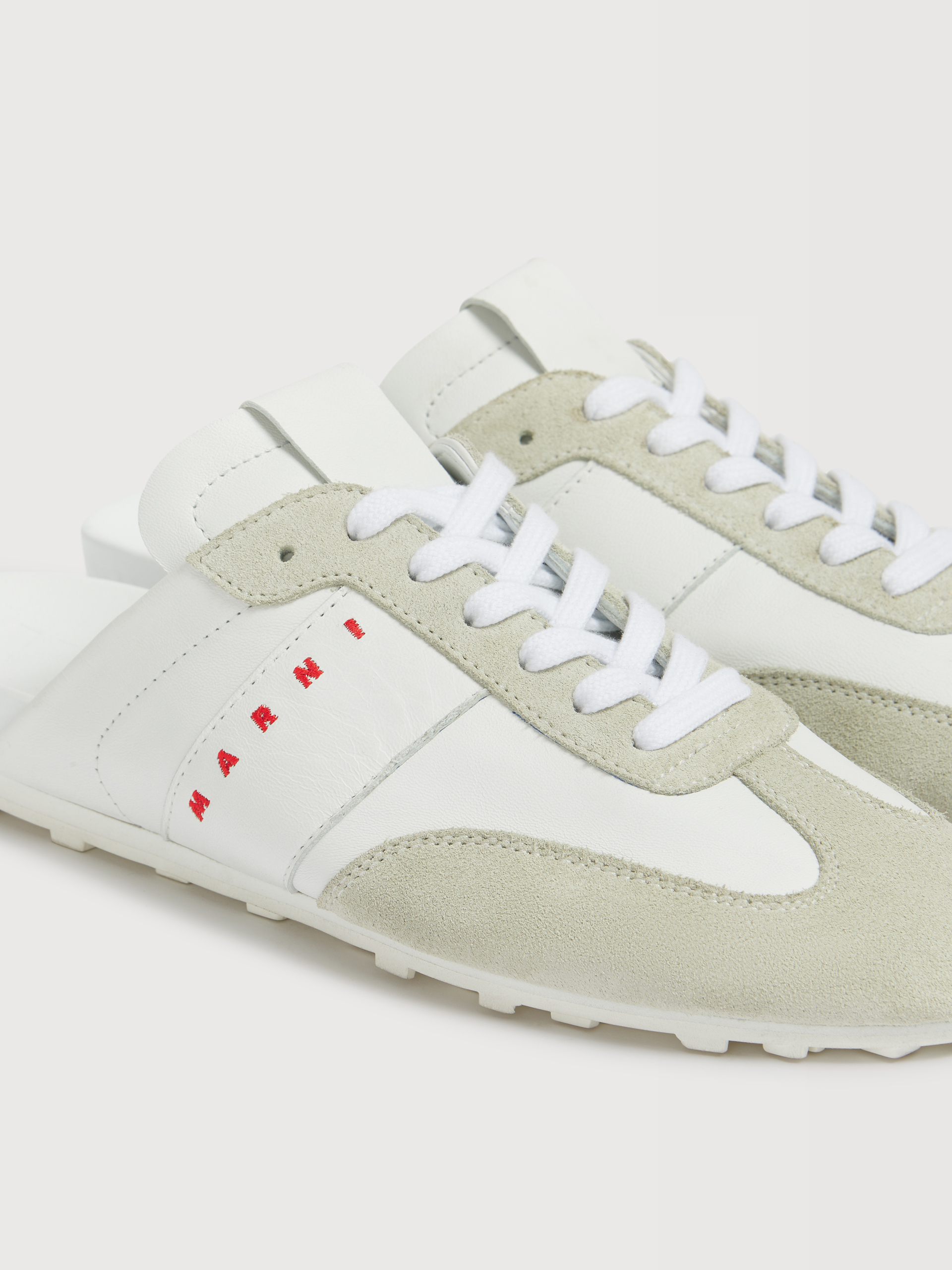 White nappa leather and suede Softy Soccer slip-on sneaker - Sneakers - Image 5