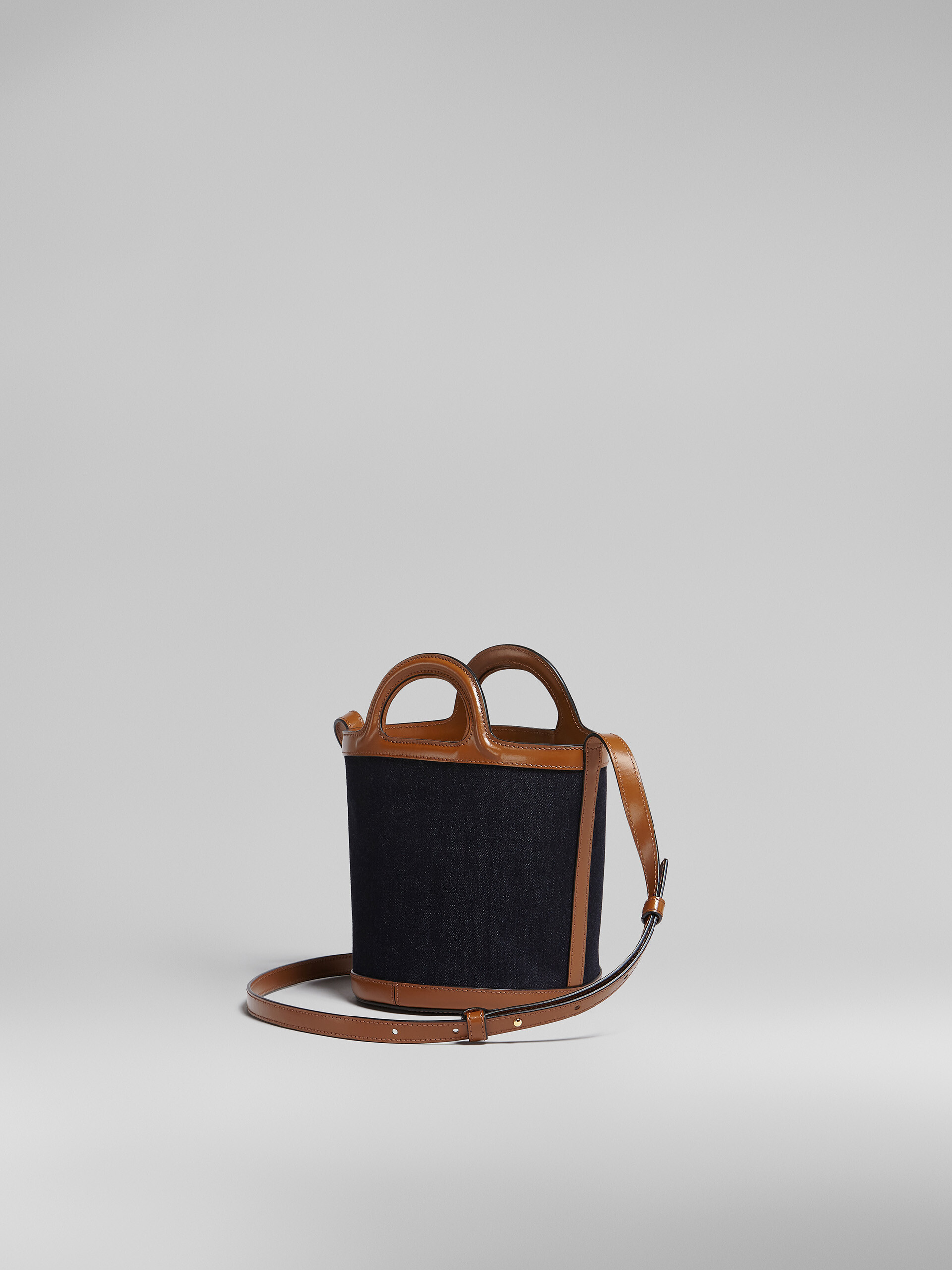 TROPICALIA mini bucket bag in denim and leather - Shoulder Bag - Image 3