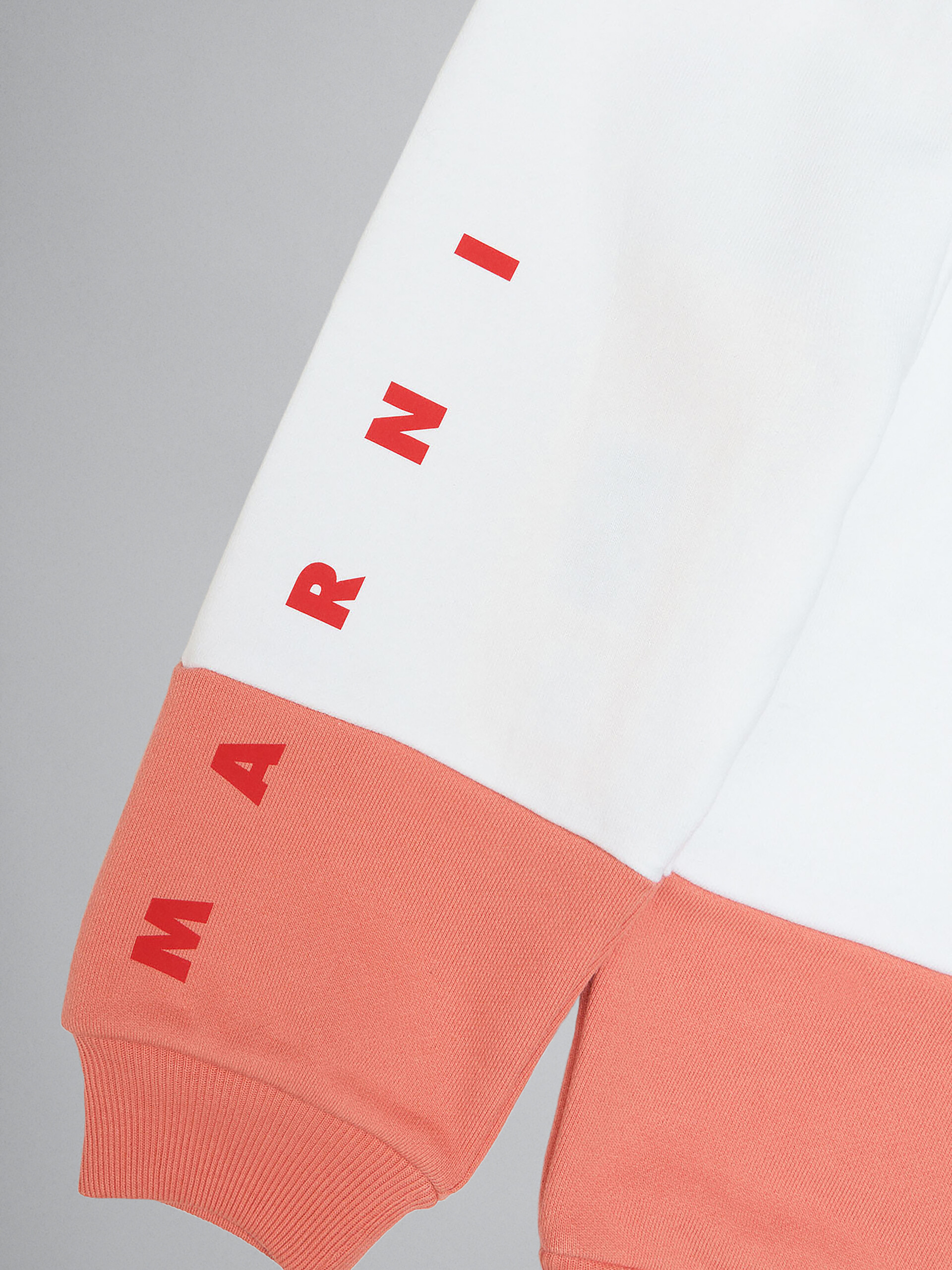 White colour block cotton trousers with logo on the leg - Pants - Image 3