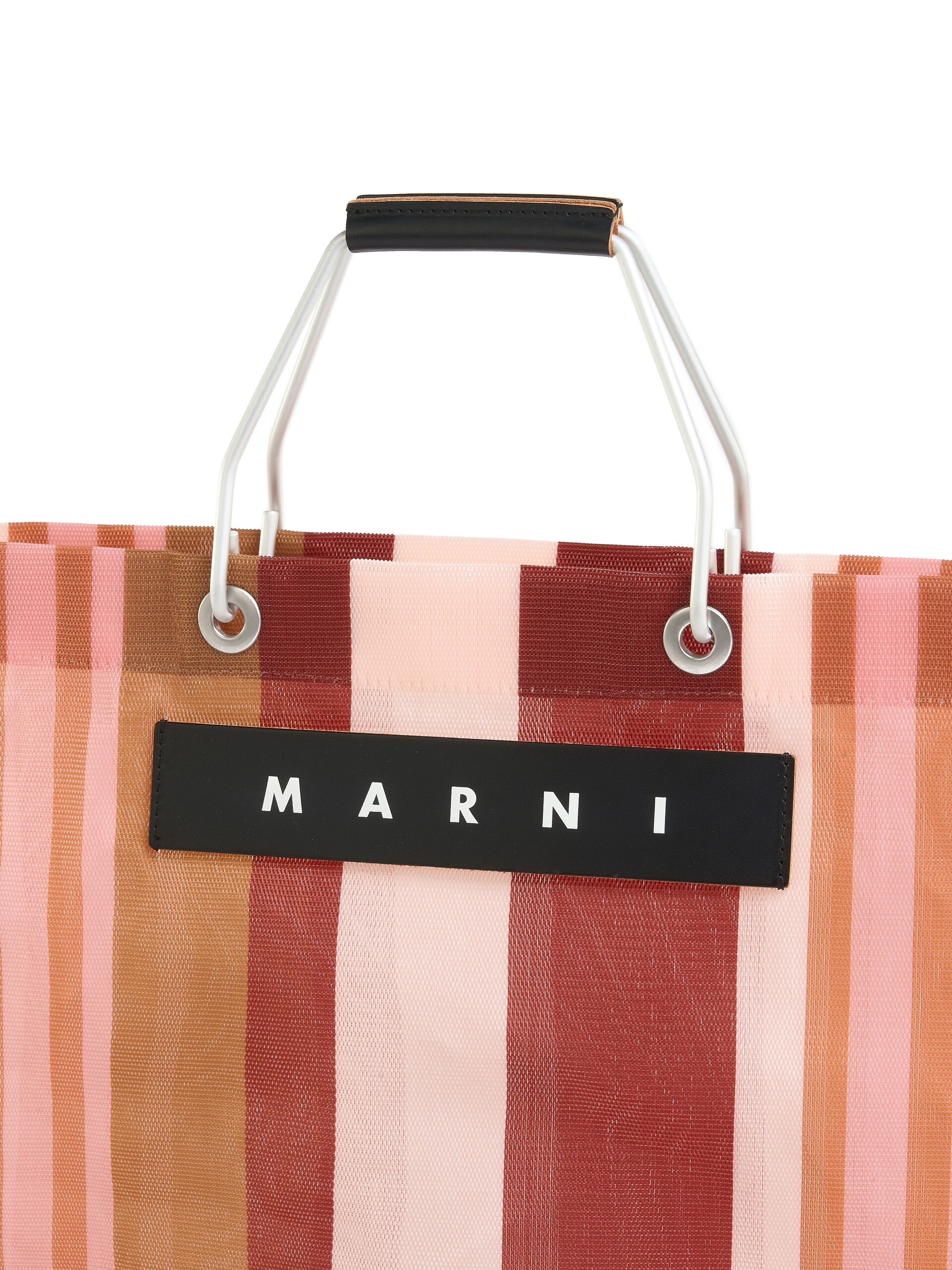 Red multicolour MARNI MARKET STRIPE bag - Shopping Bags - Image 4