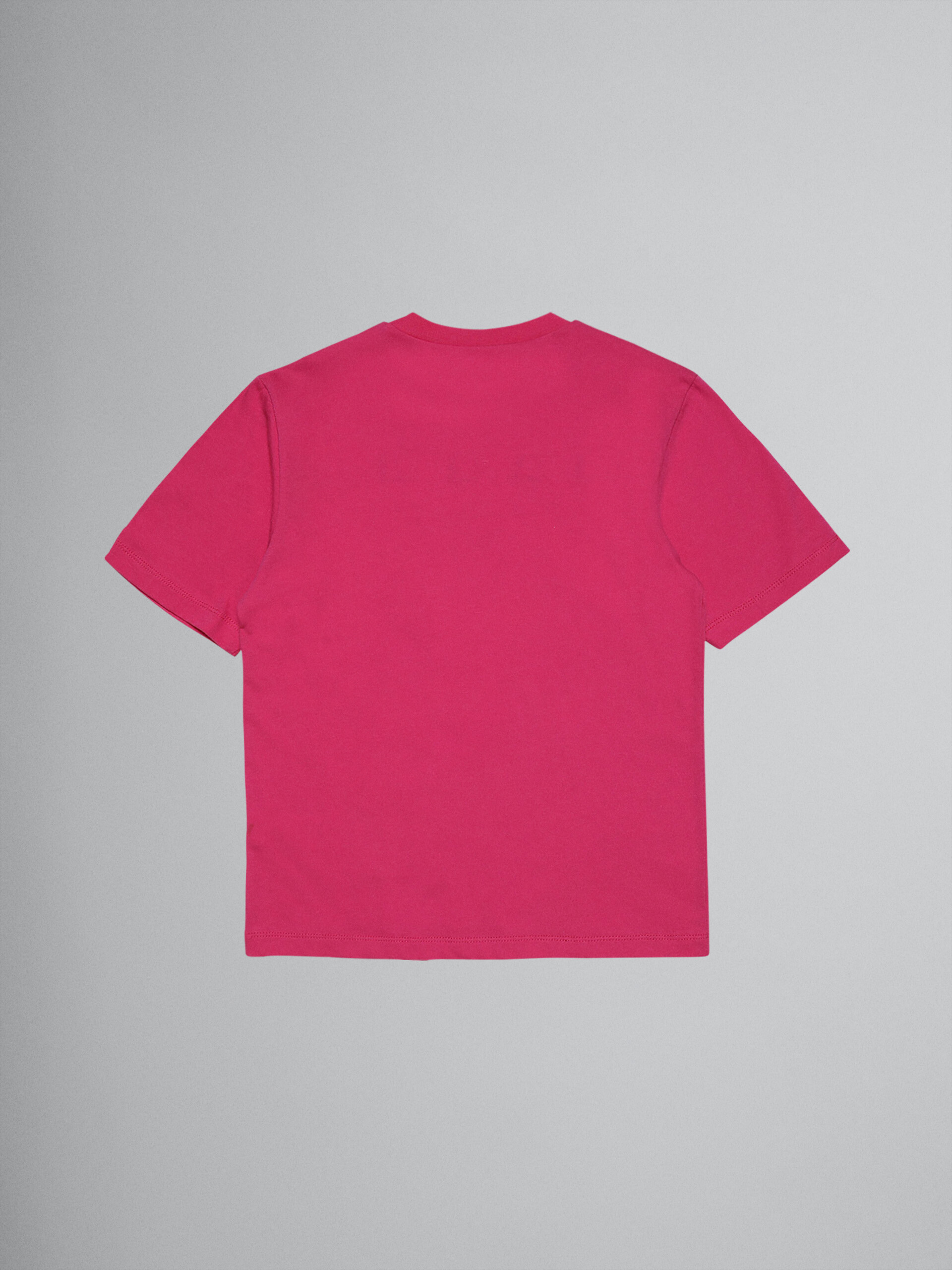 T-shirt logo in jersey di cotone fuxia - T-shirt - Image 2