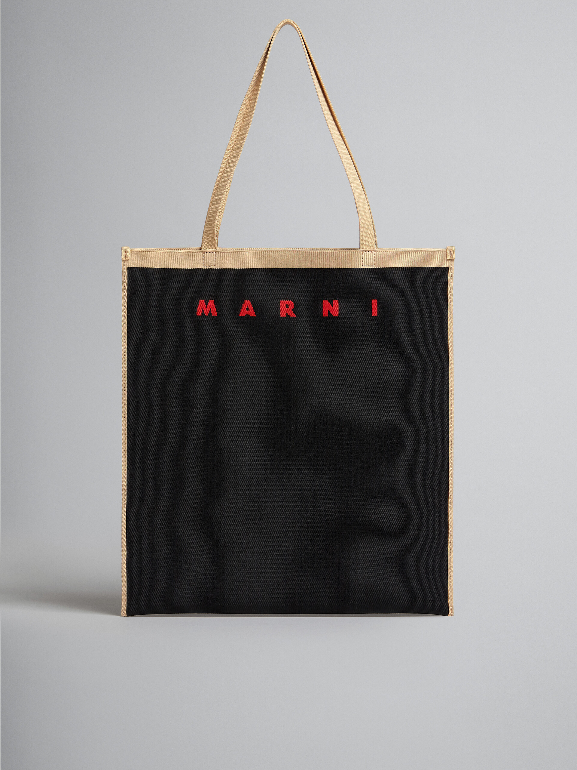 ブラック、ベージュ ジャカード製バッグ | Marni