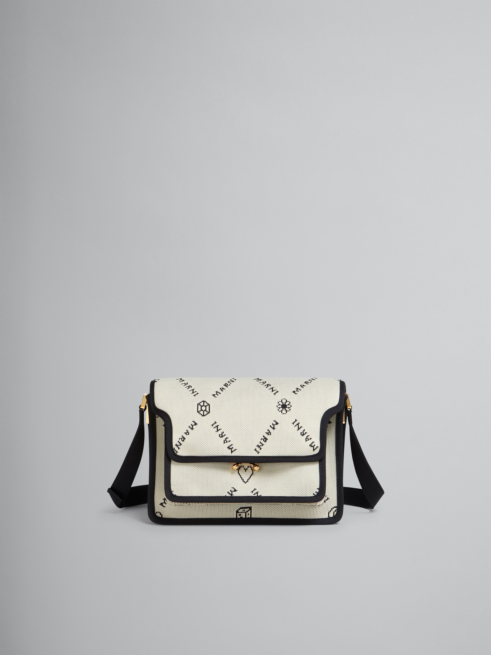 TRUNK SOFT medium bag in white Marnigram jacquard - Shoulder Bag - Image 1