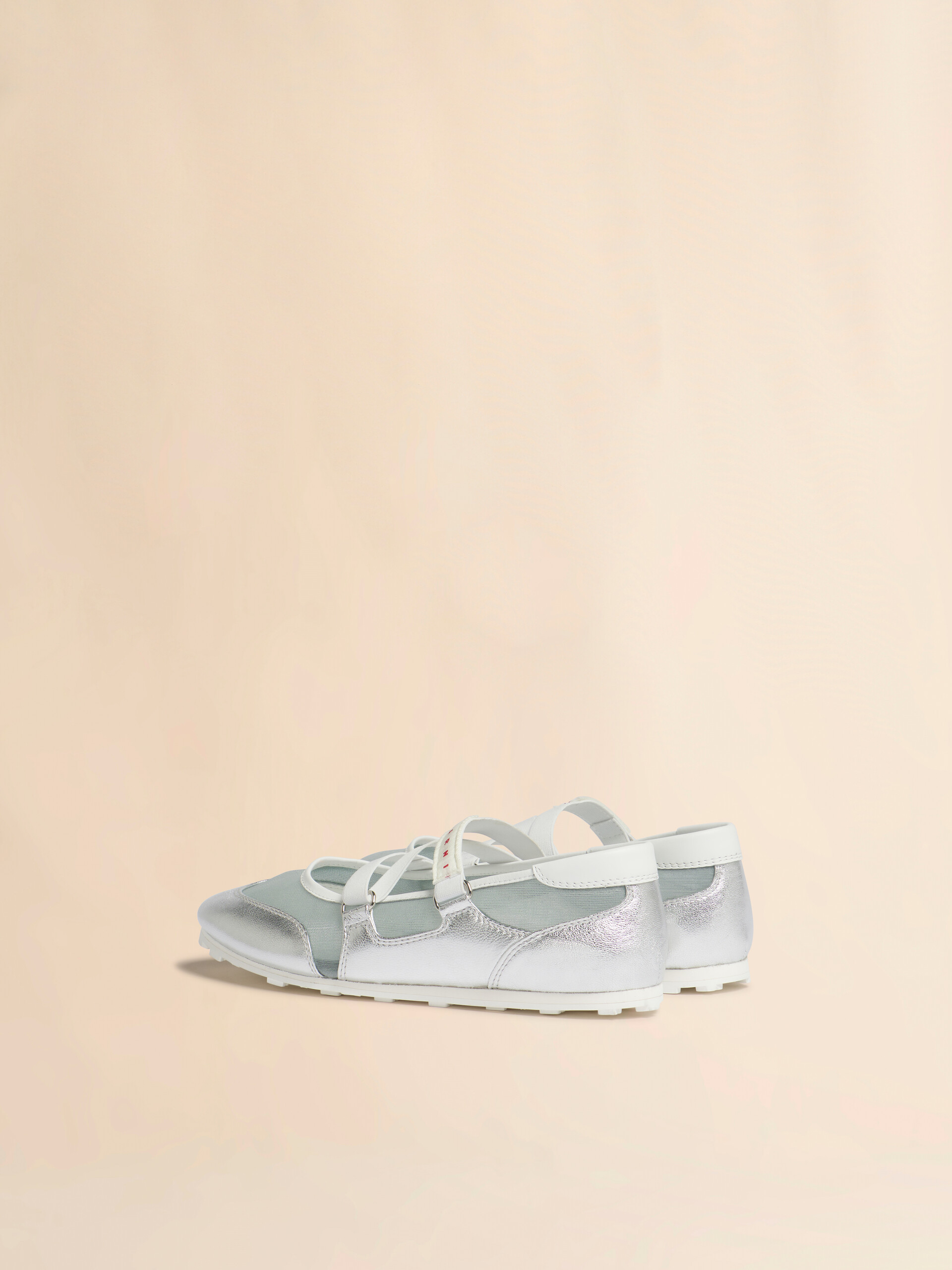 Soccer Retro silver leather ballerina trainers - Sneakers - Image 3