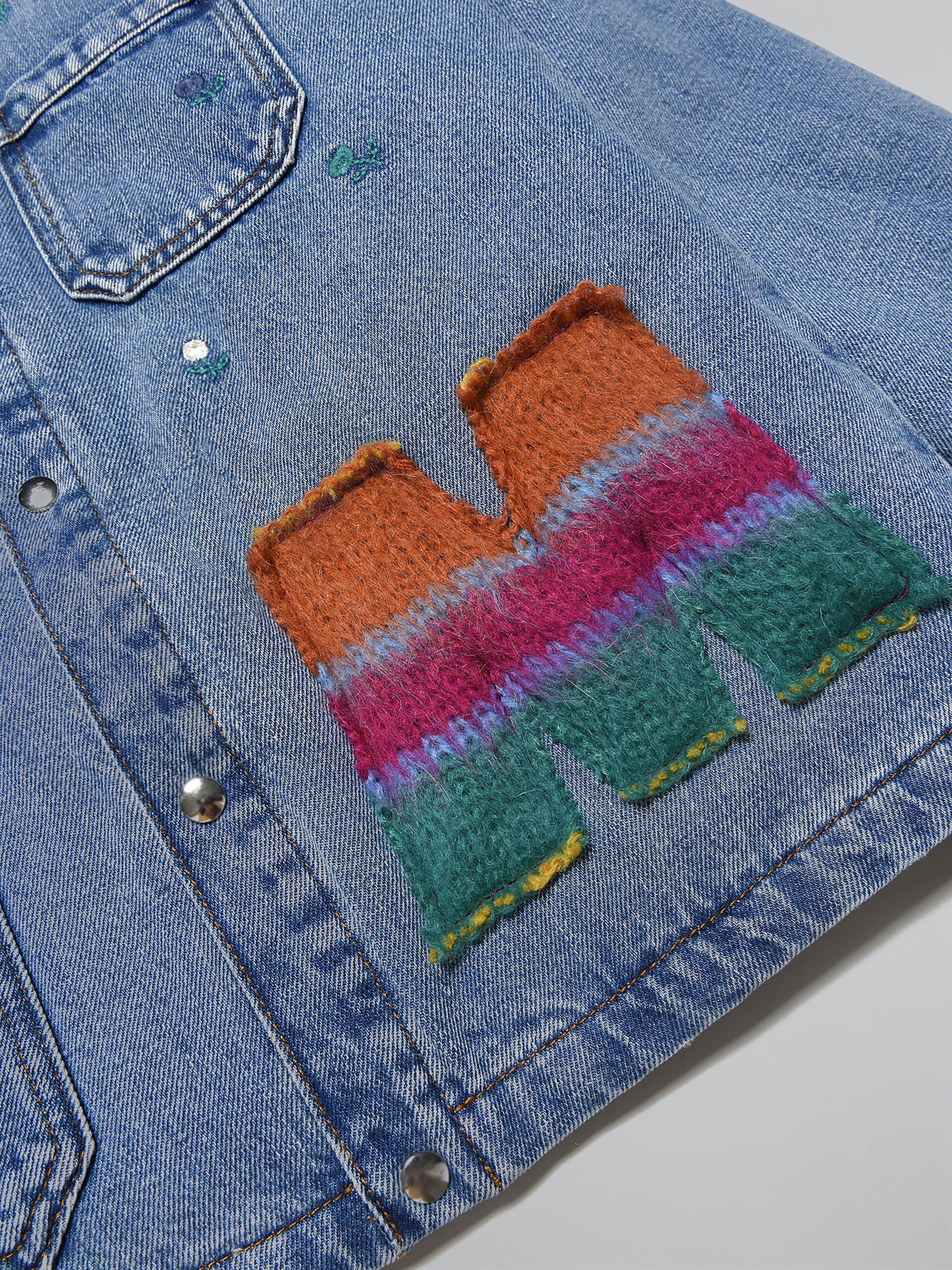 Light denim jacket with floral embroidery and patches - Jackets - Image 4