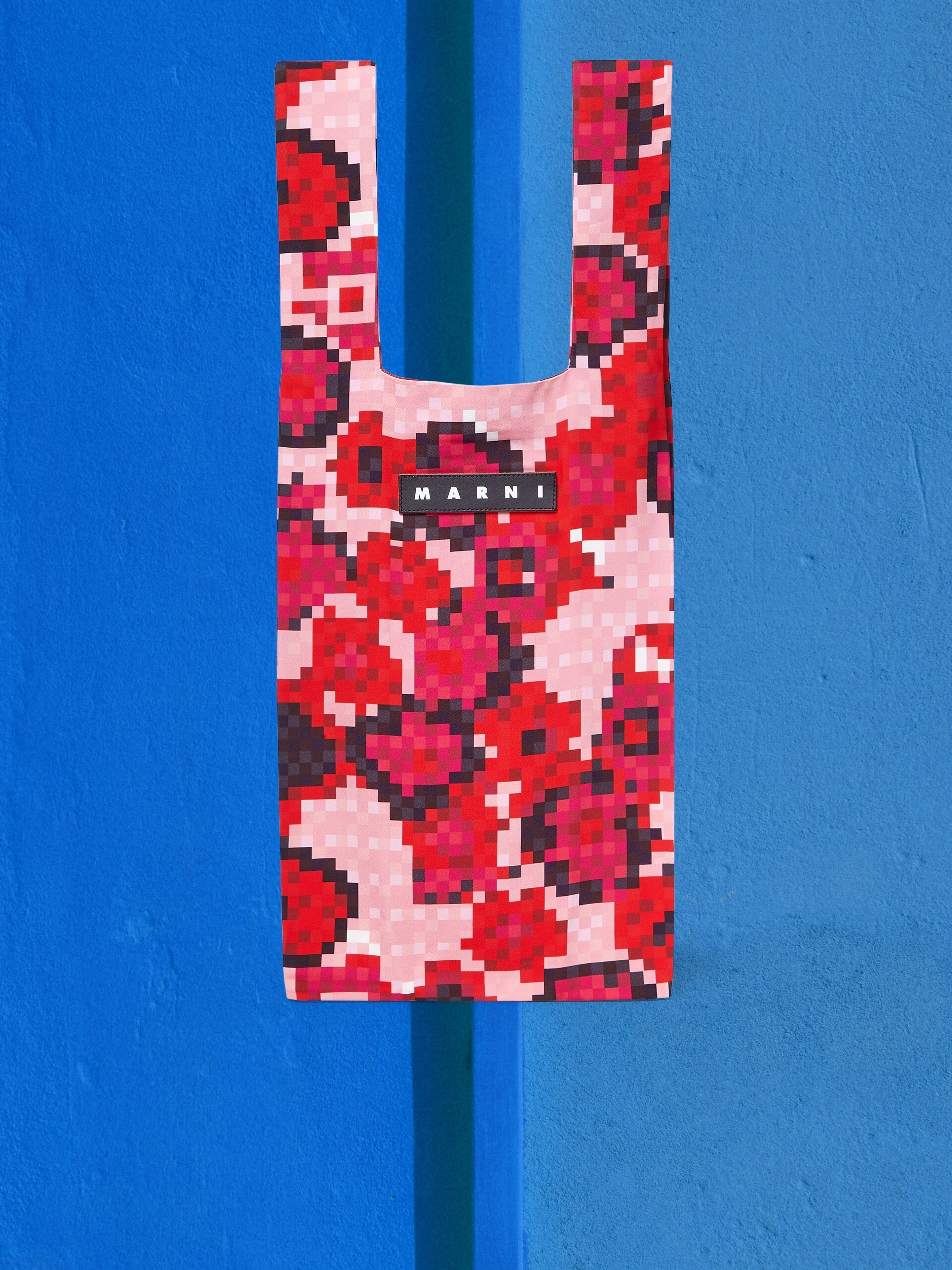MARNI MARKET viscose shopping bag with floral print - Bags - Image 1