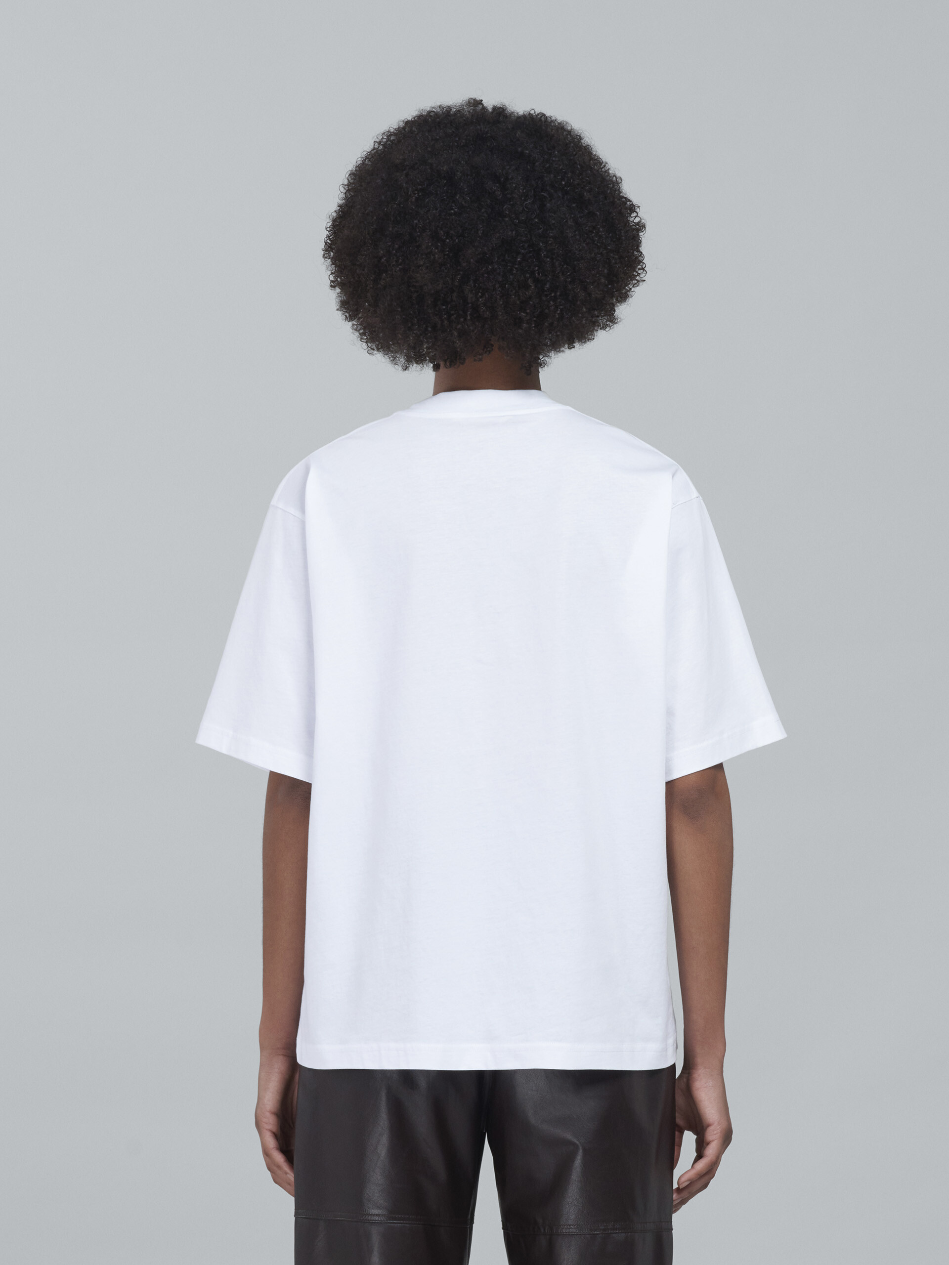 T-shirt en jersey de coton blanc avec logo - T-shirts - Image 3
