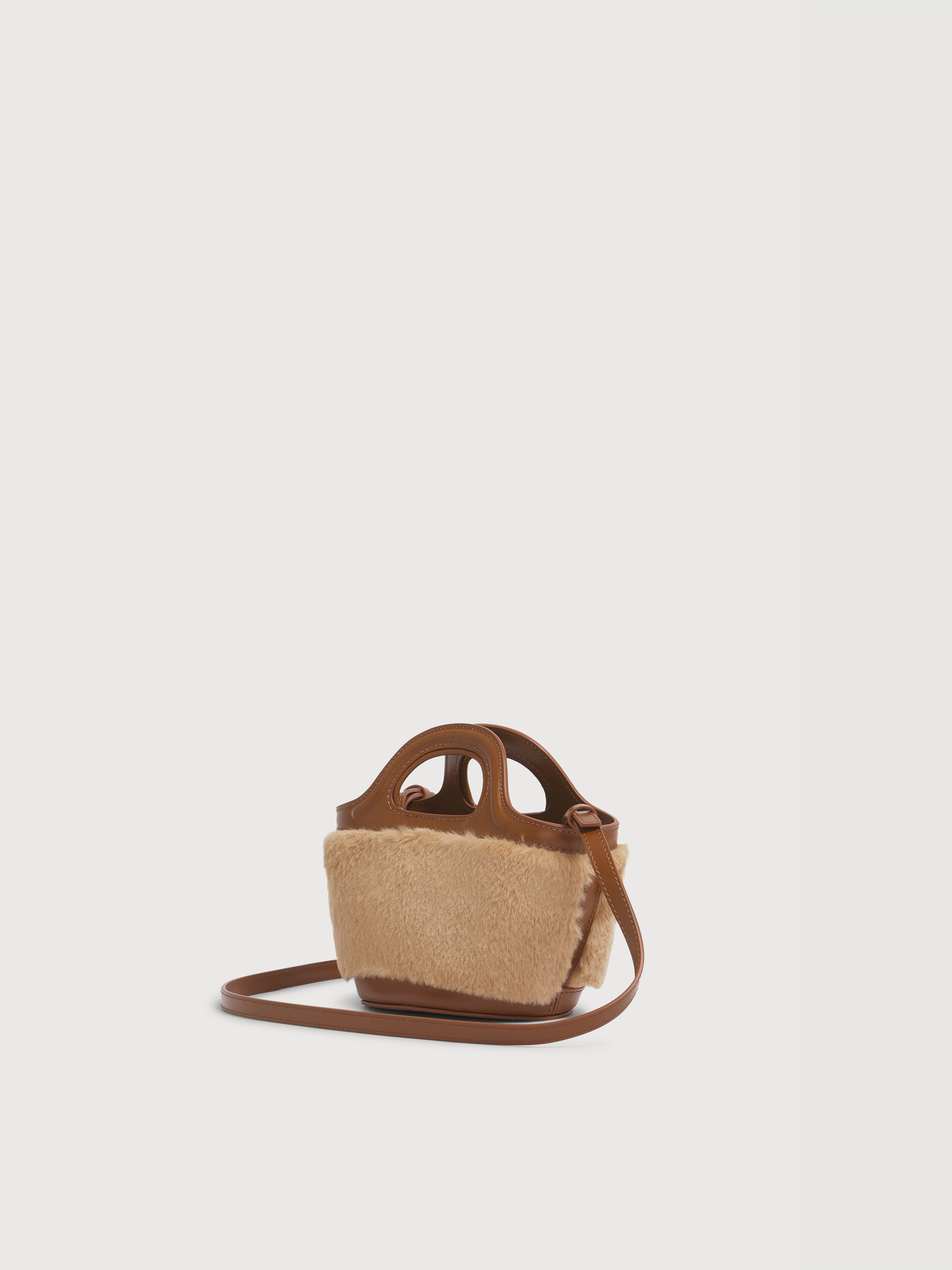Tropicalia Mikro-Tasche aus Leder und Kunstfell in Rosa - Handtaschen - Image 2