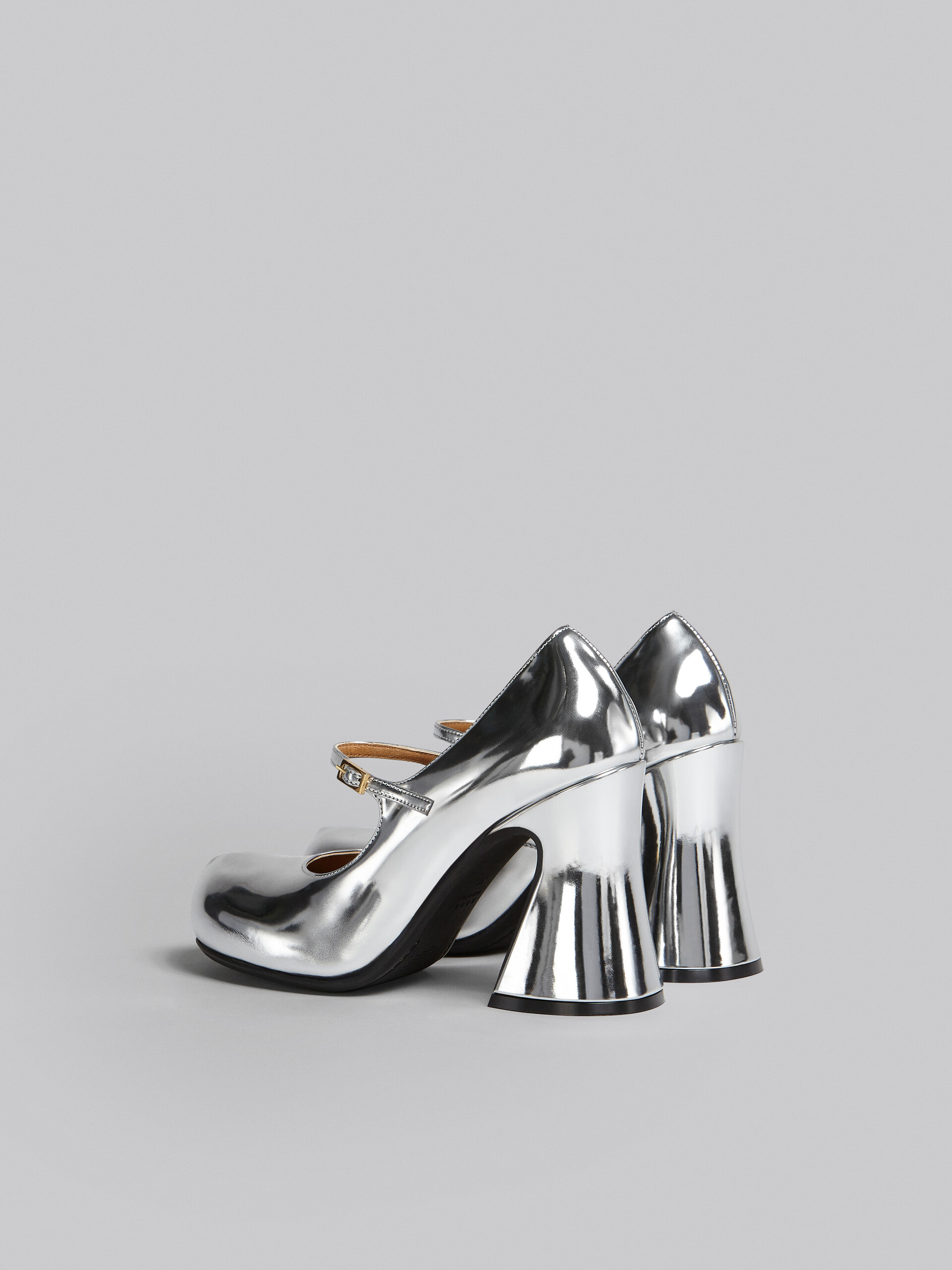 Silver mirrored leather Mary Janes - Sneakers - Image 3