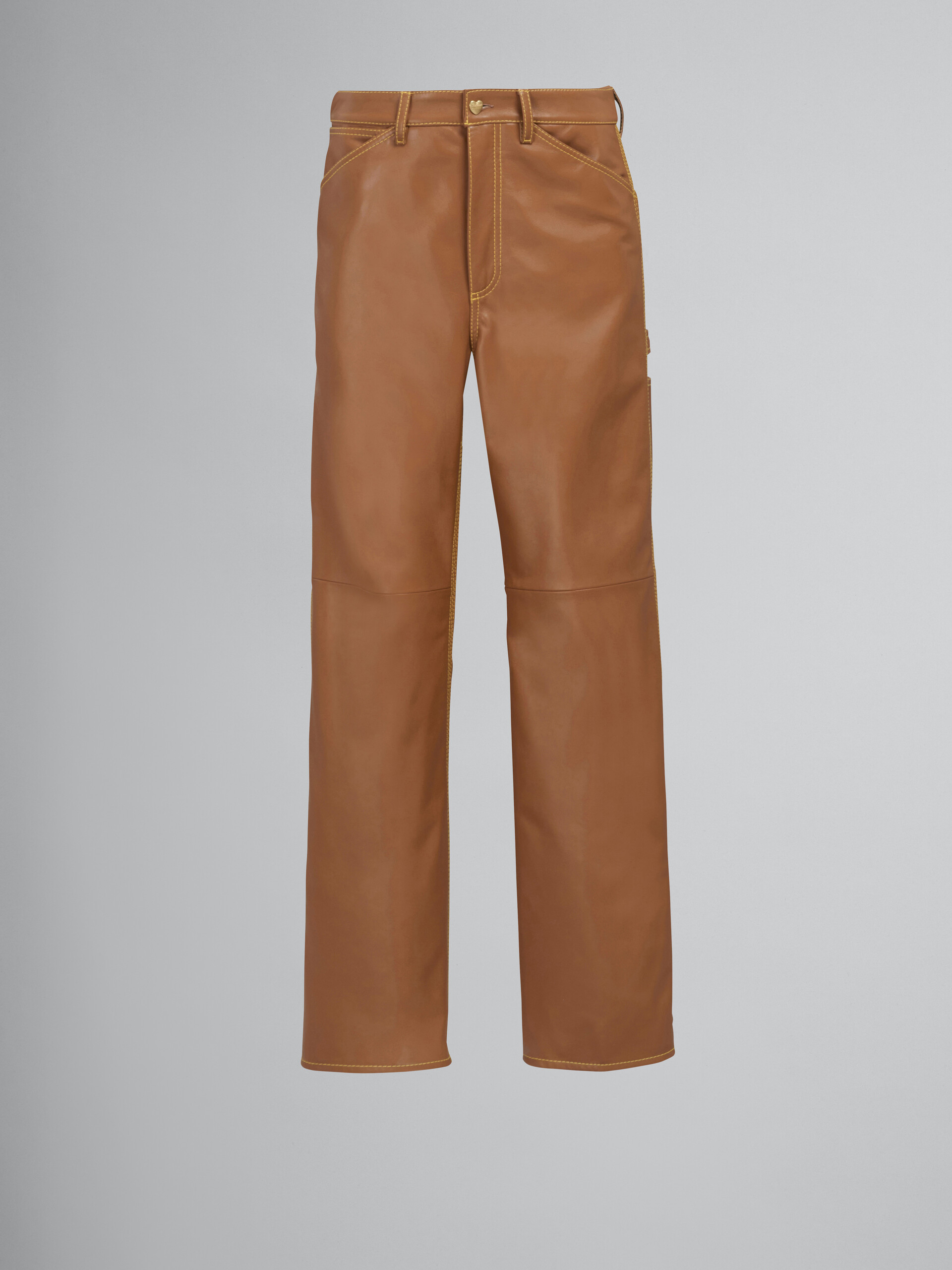 MARNI x CARHARTT WIP - brown leather trousers