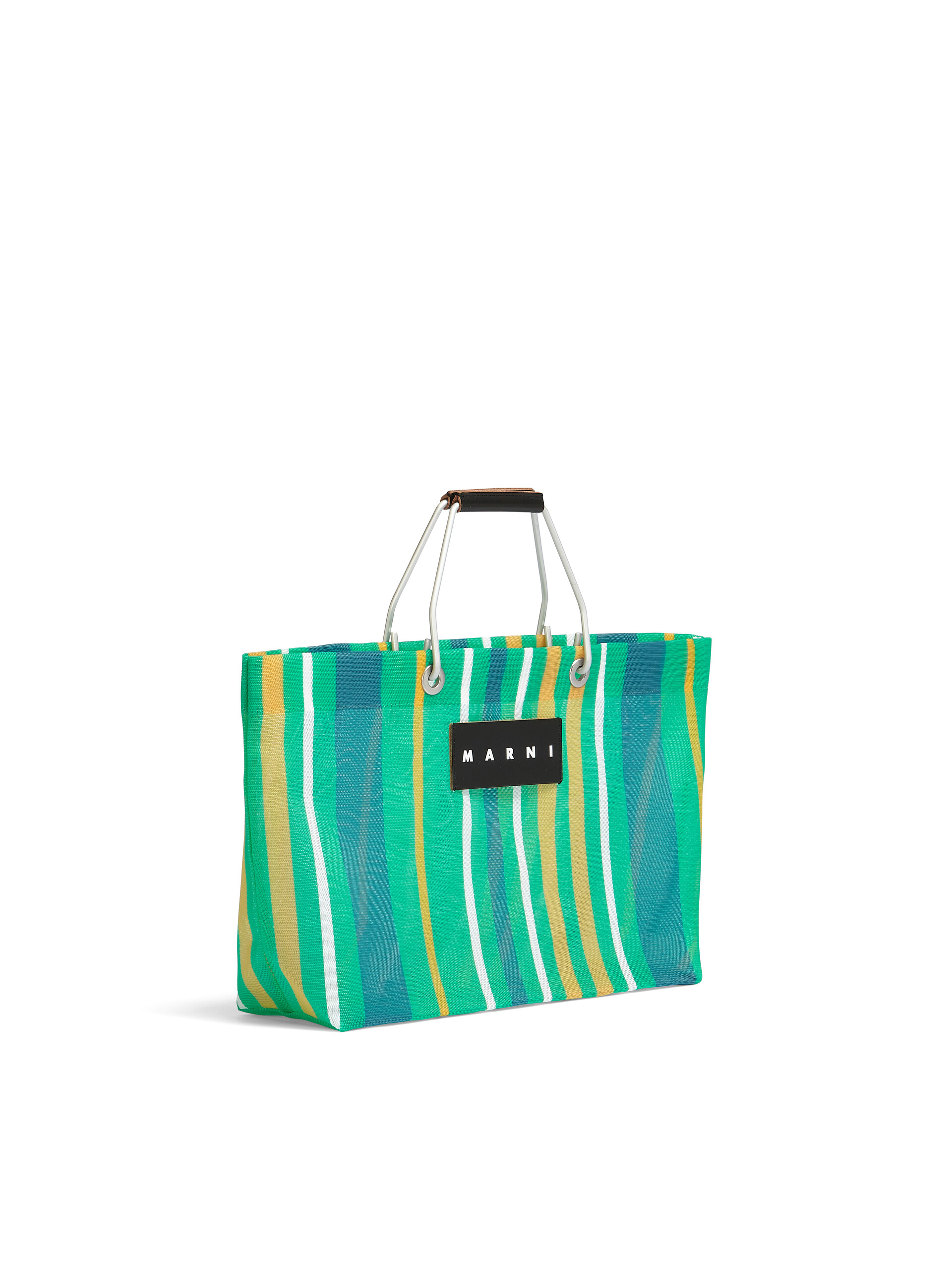 MARNI MARKET STRIPE MINI multicolor green bag