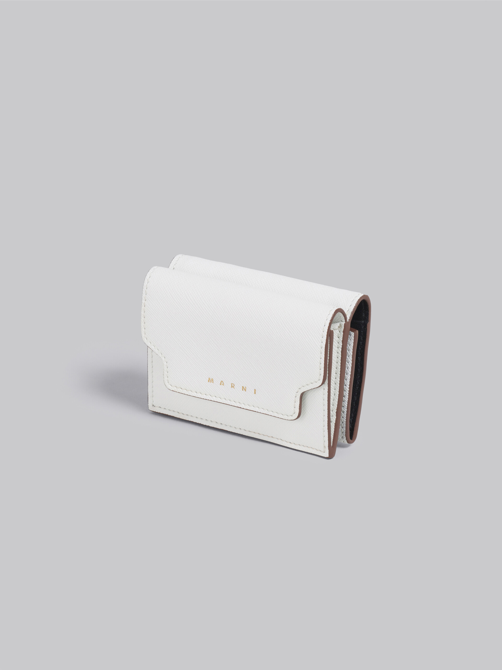 White saffiano leather tri-fold wallet - Wallets - Image 4