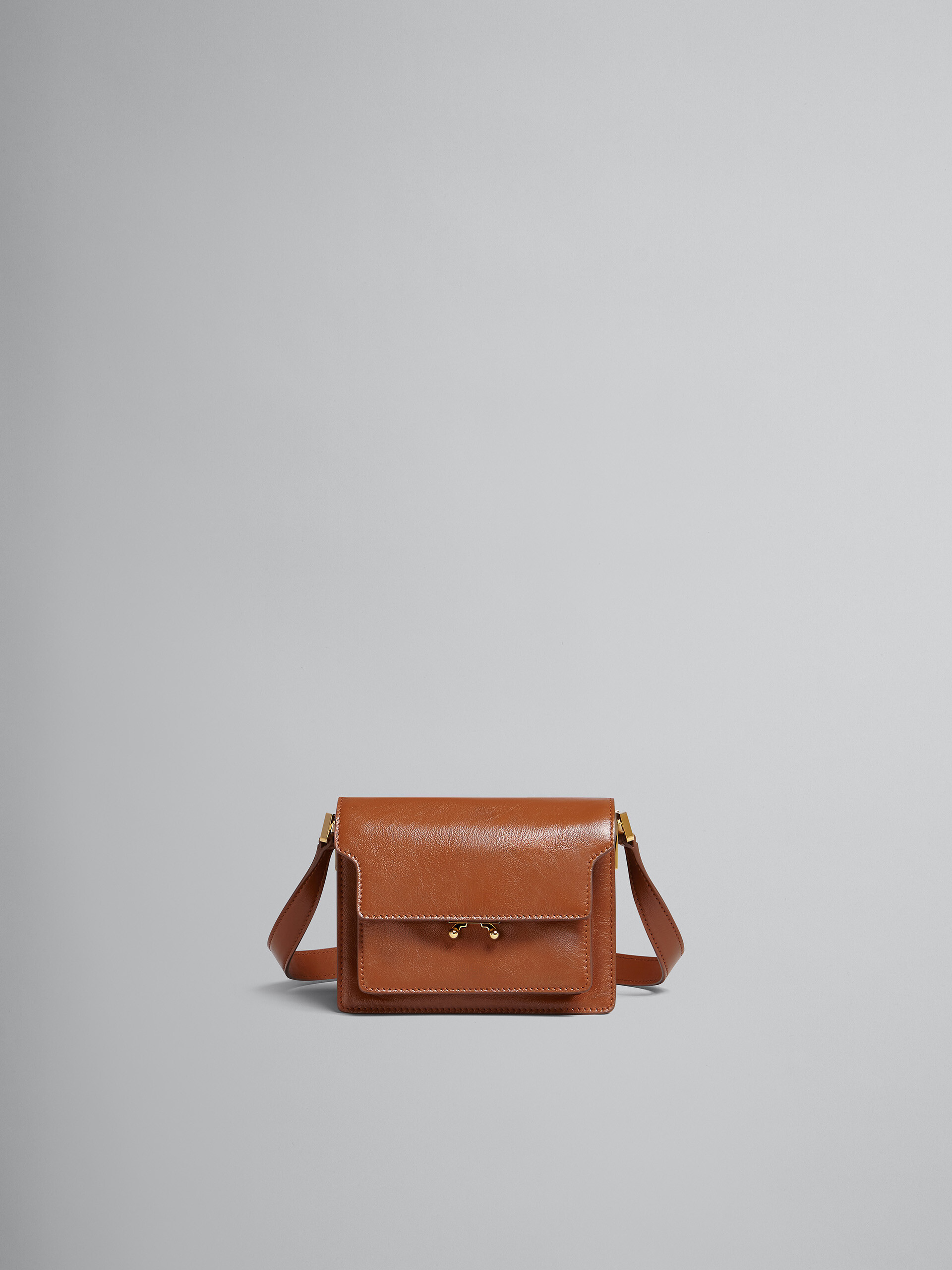 TRUNK SOFT mini bag in green leather - Shoulder Bag - Image 1