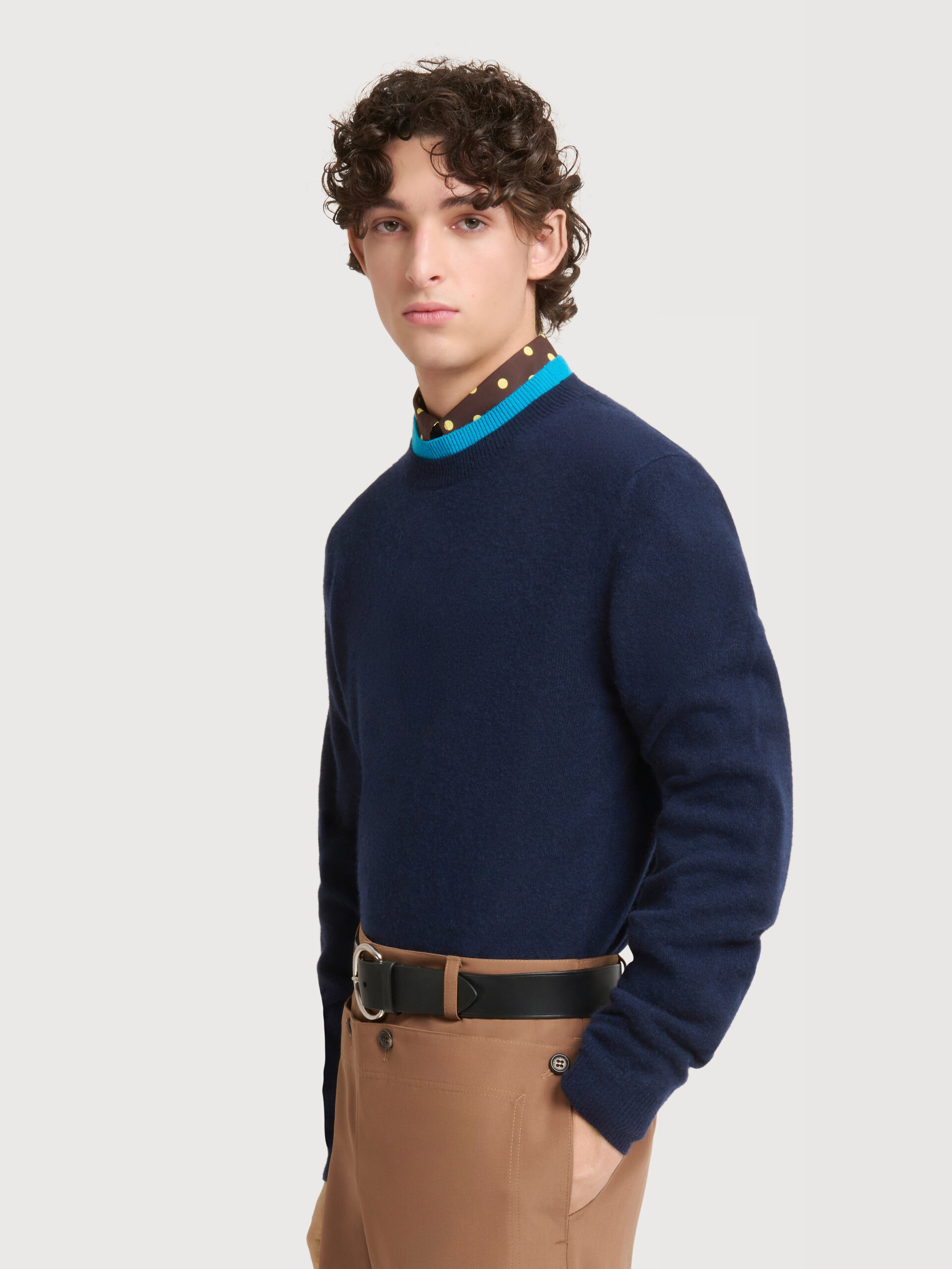 Yellow cashmere jumper with layered effect - Pullovers - Image 3