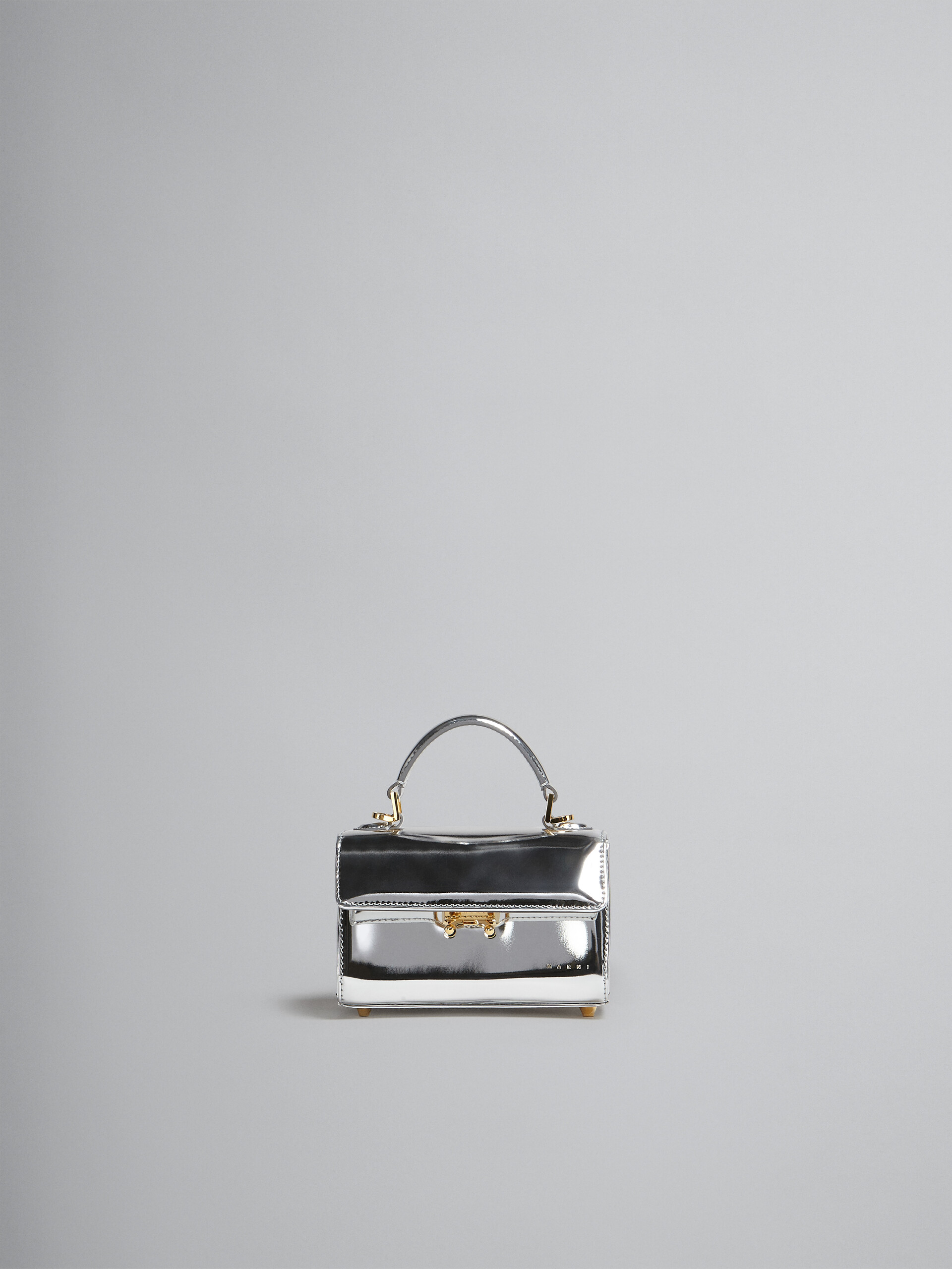 Relativity Mini Bag in silver mirrored leather - Handbags - Image 1