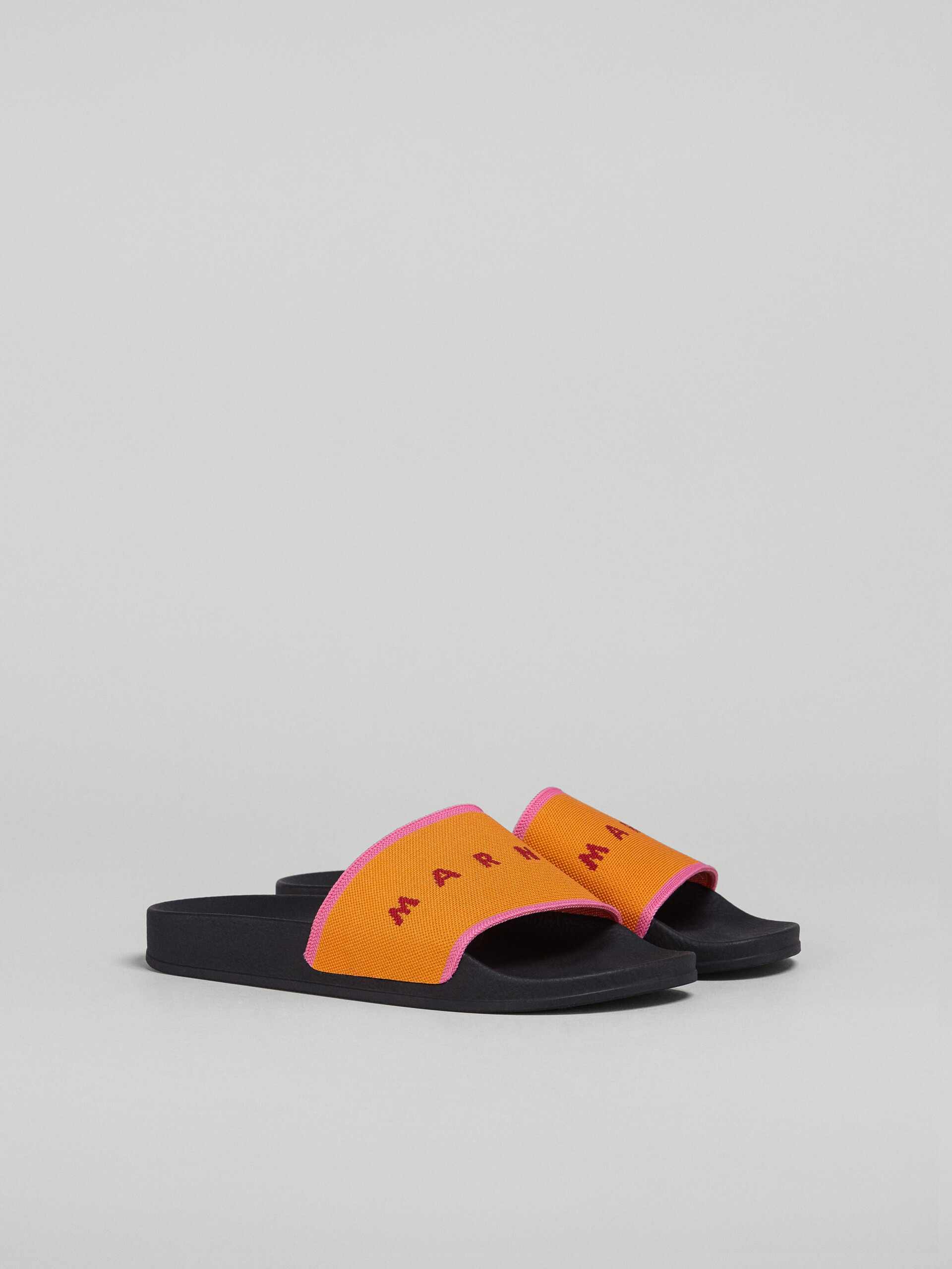 Orange and pink stretch logo jacquard slide - Sandals - Image 2