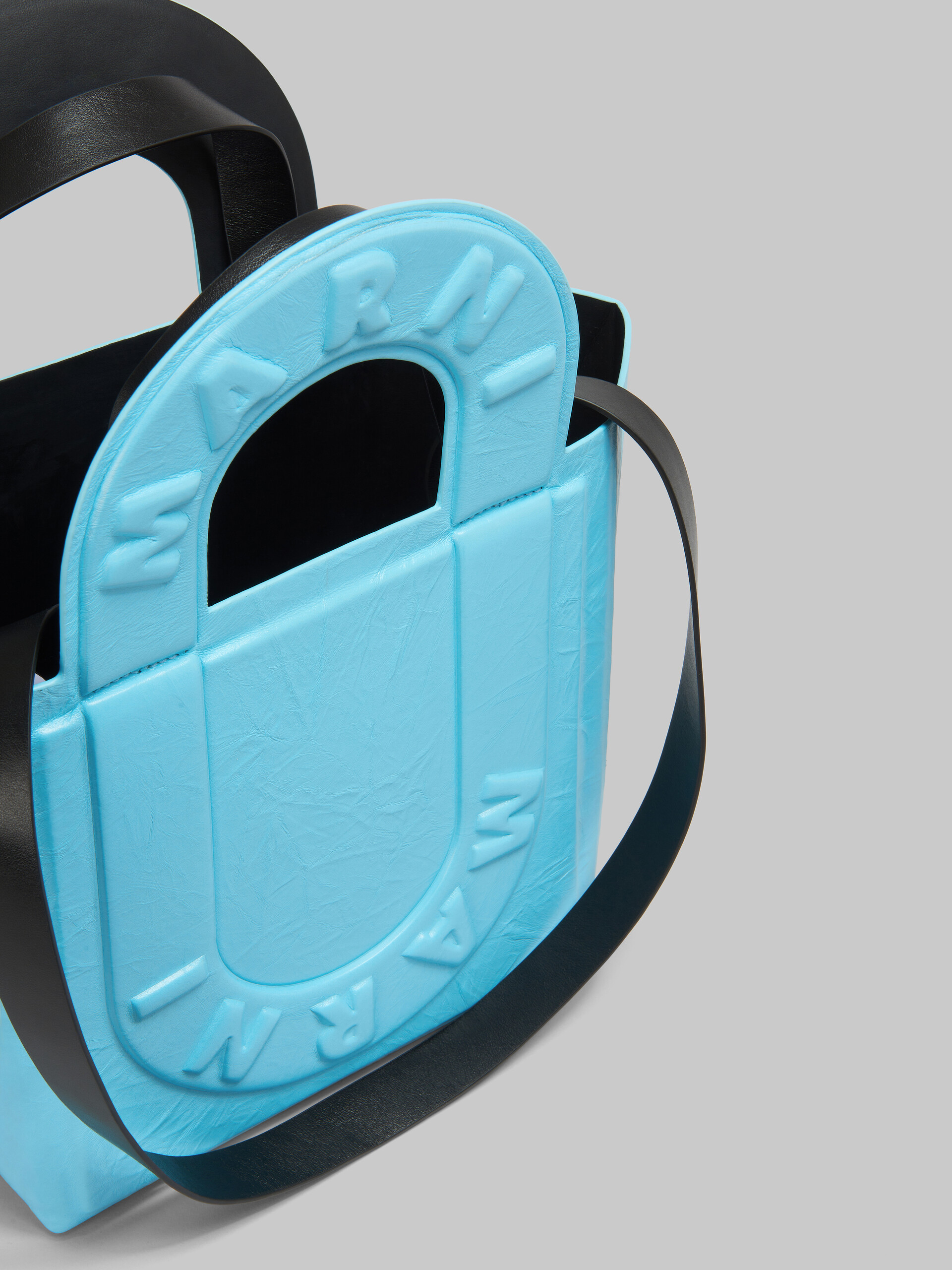 Petit sac cabas Sweedy en cuir turquoise - Sacs cabas - Image 3