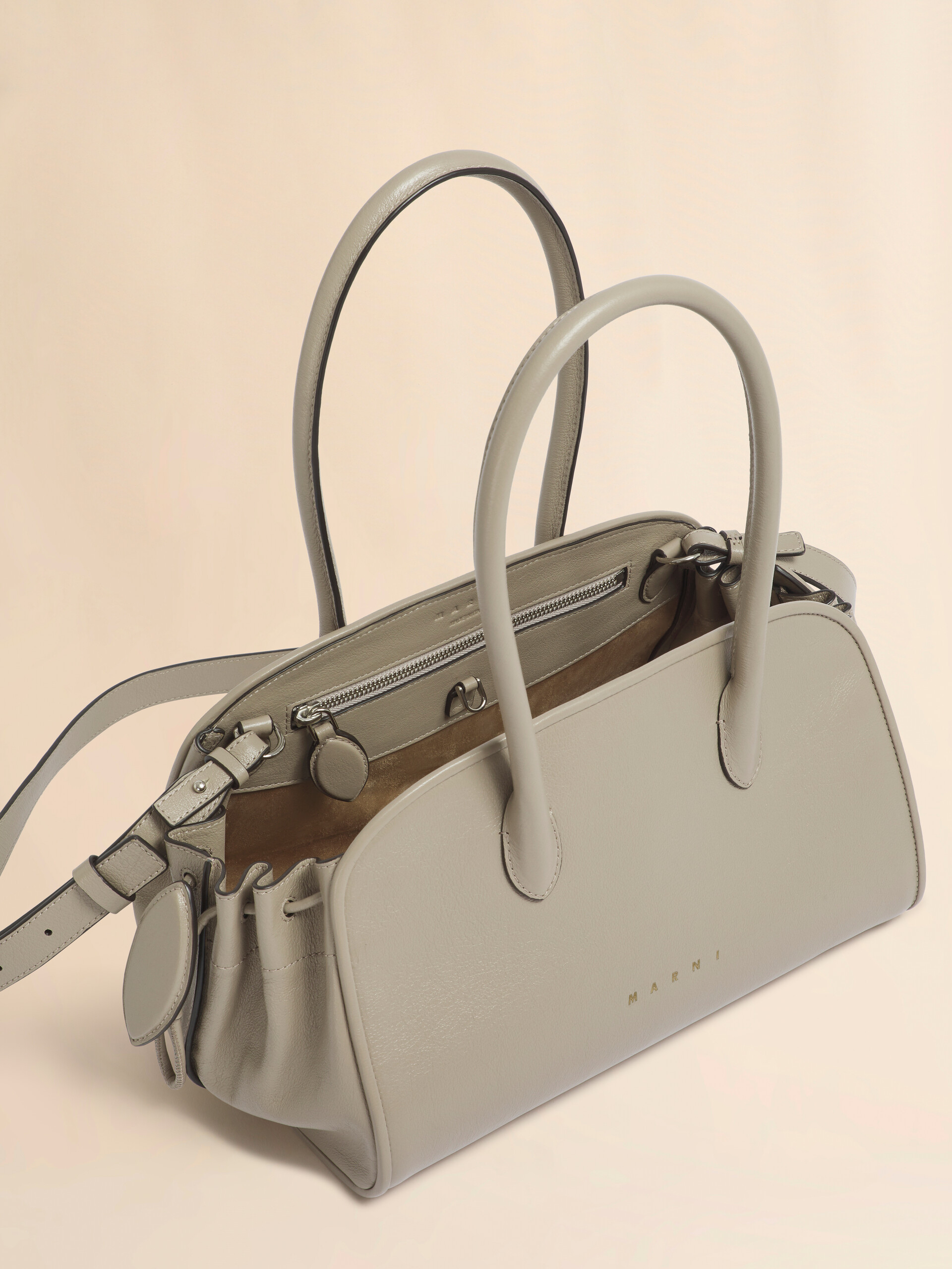 Brown leather Tulipea E/W tote bag - Handbags - Image 4