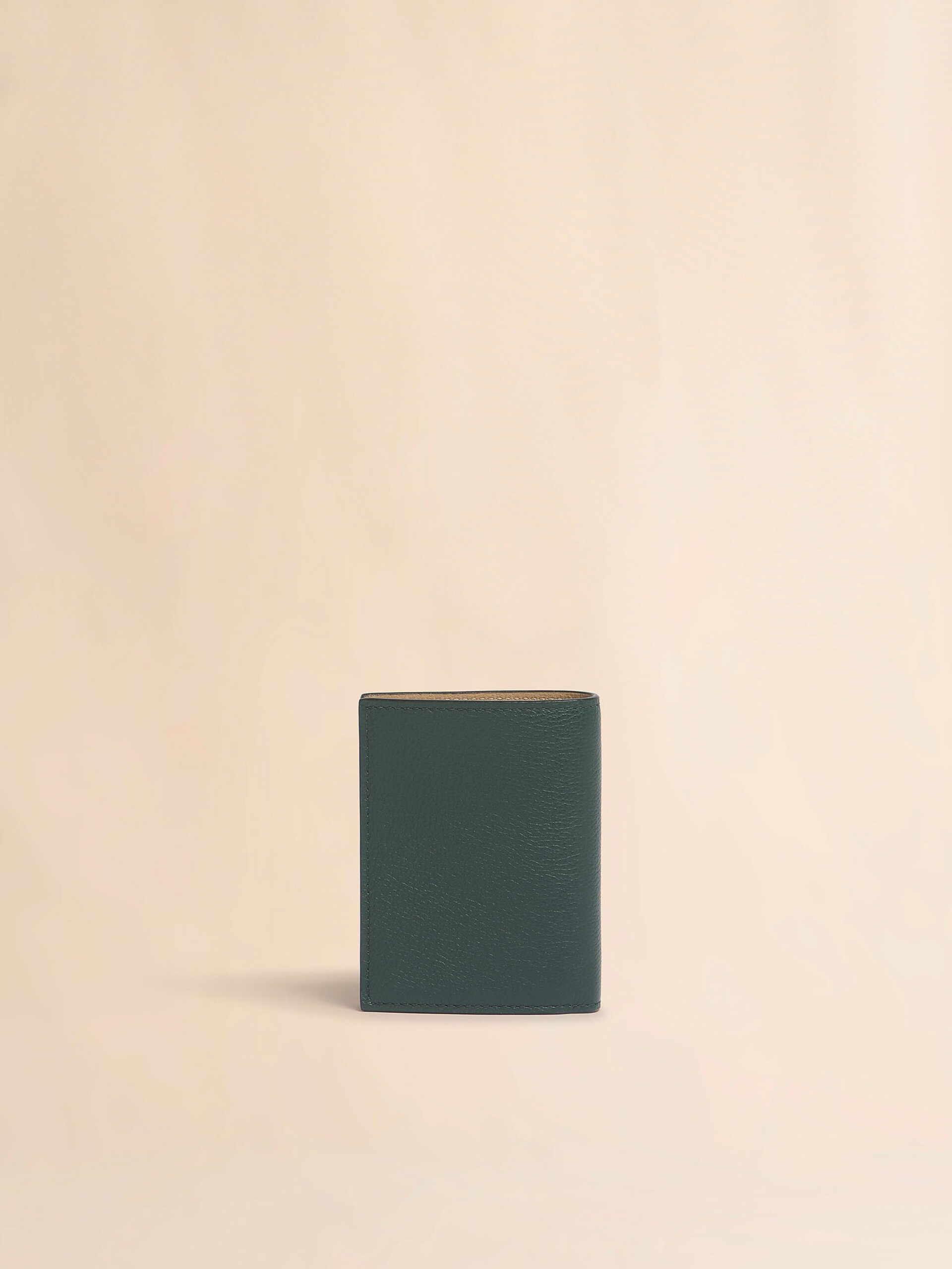 グレー レザー製二つ折りウォレット、マルニメンディング刺繍入り - 財布 - Image 3