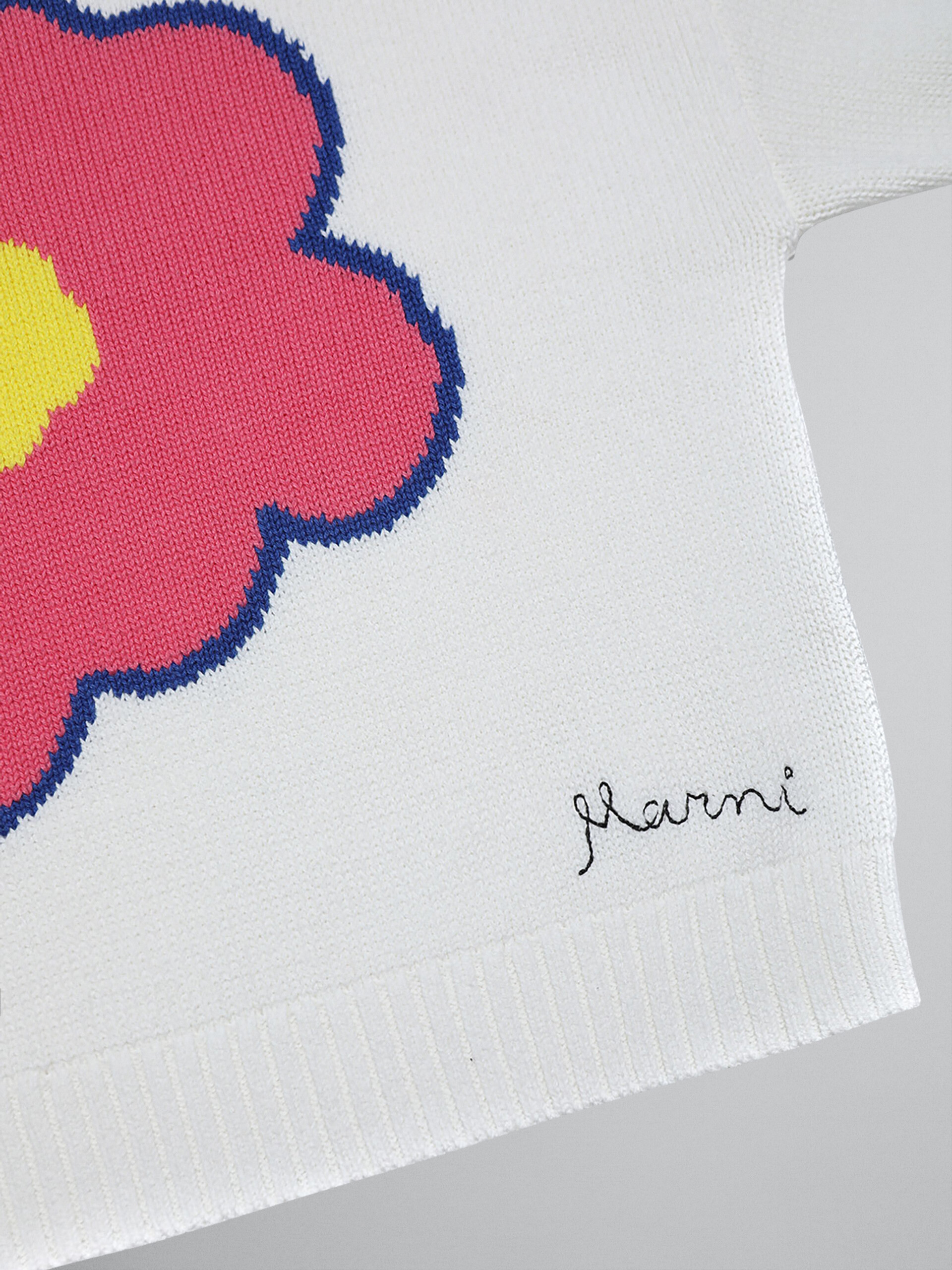 Flower inlay cotton cardigan - Knitwear - Image 3