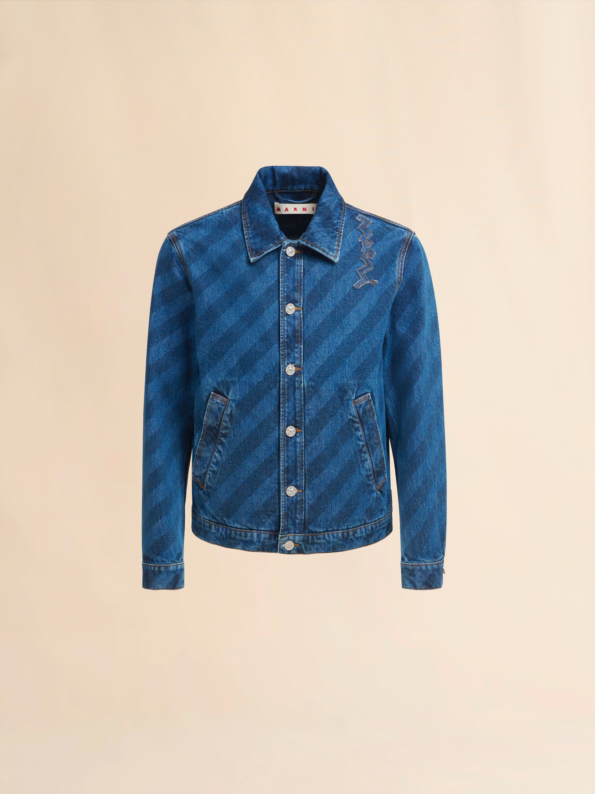 Blue striped denim jacket - Jackets - Image 1