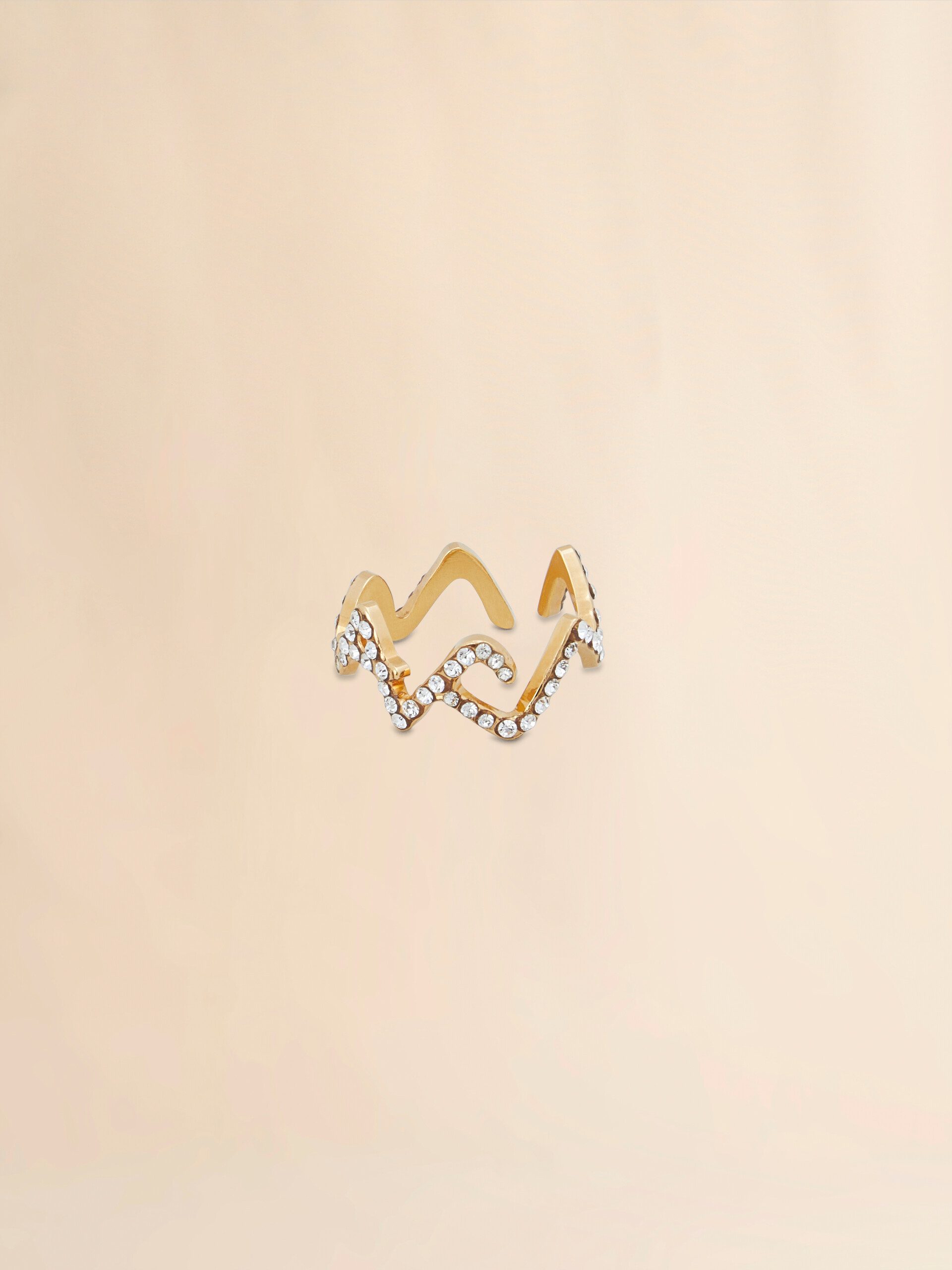 라인스톤 디테일 골드 Marni Symbol 링 - 링 - Image 3