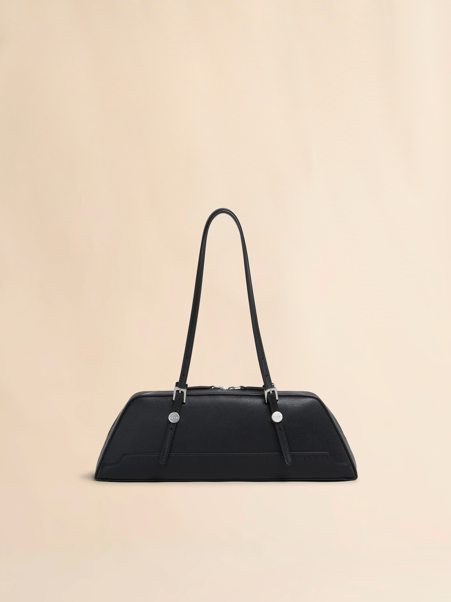 Black leather Dot long duffle bag - Shoulder Bag - Image 1