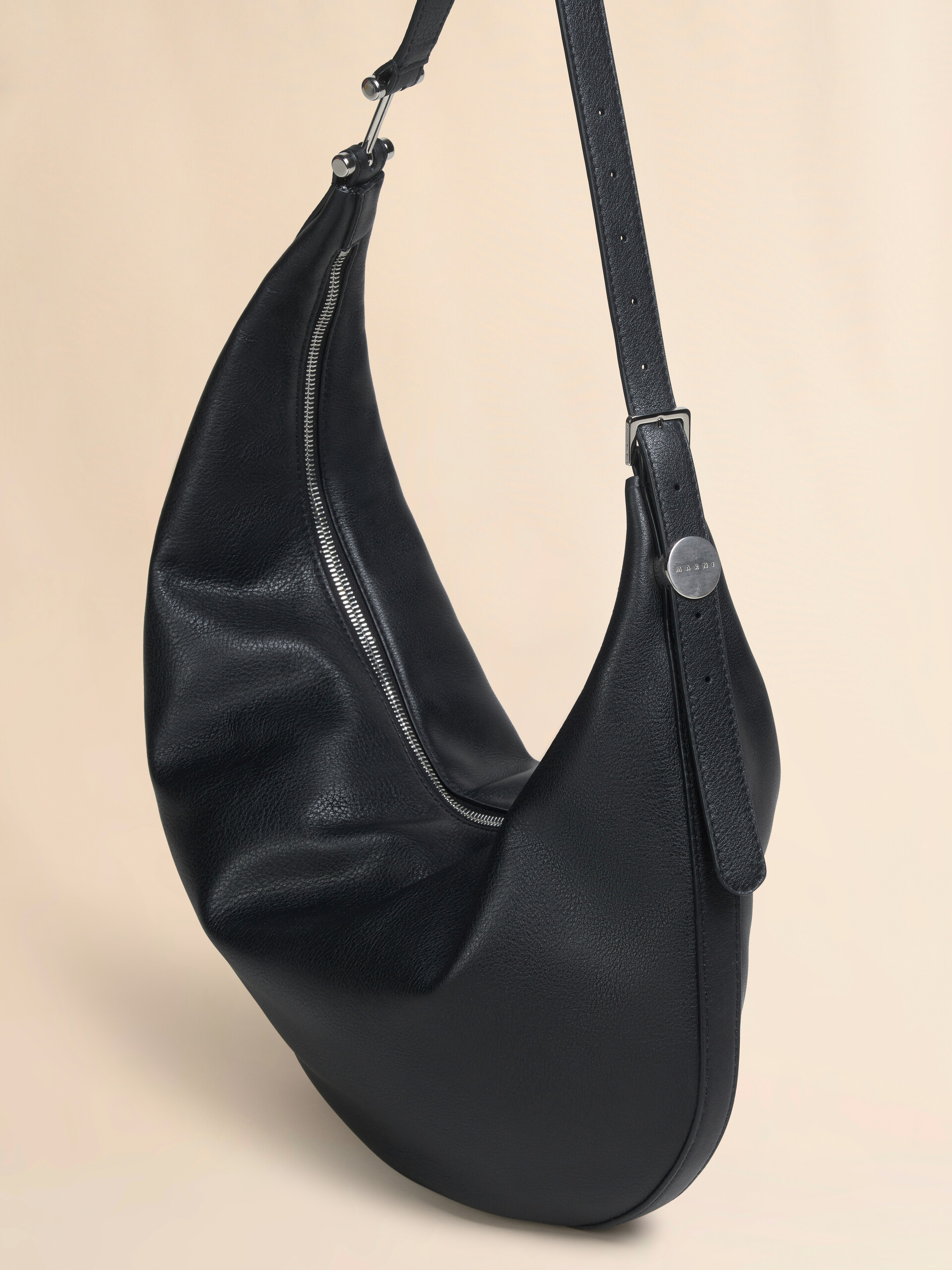 Black leather Dot small hobo bag - Shoulder Bags - Image 5