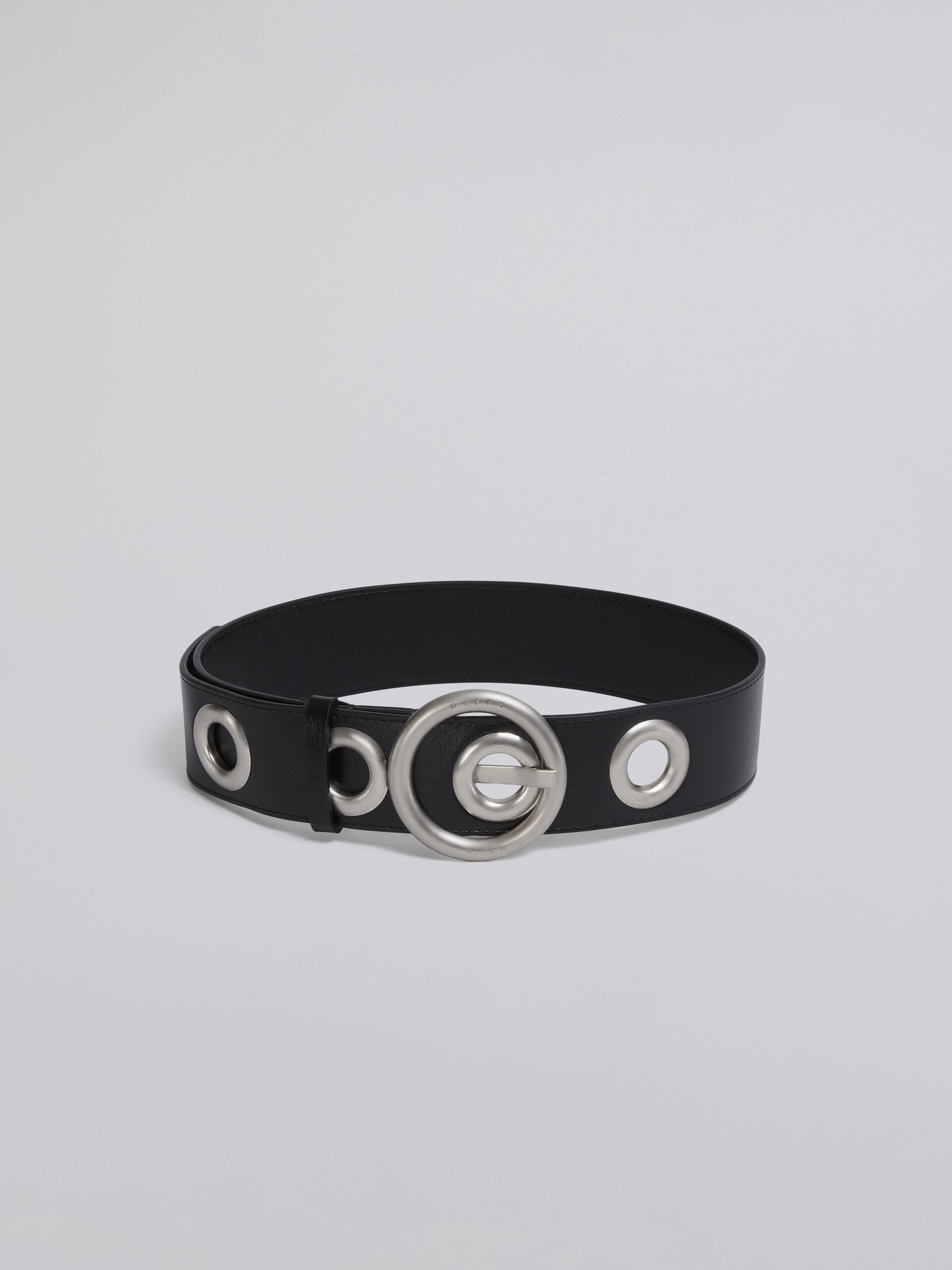 Cintura in vitello con occhielli in metallo - Cintura - Image 1