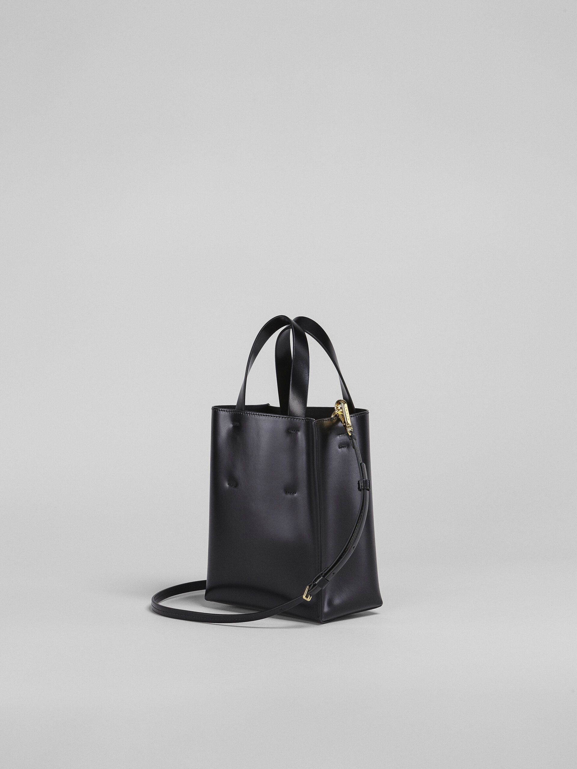 Zweifarbige MUSEO Tasche aus glänzendem Kalbsleder mit Schulterriemen - Shopper - Image 3