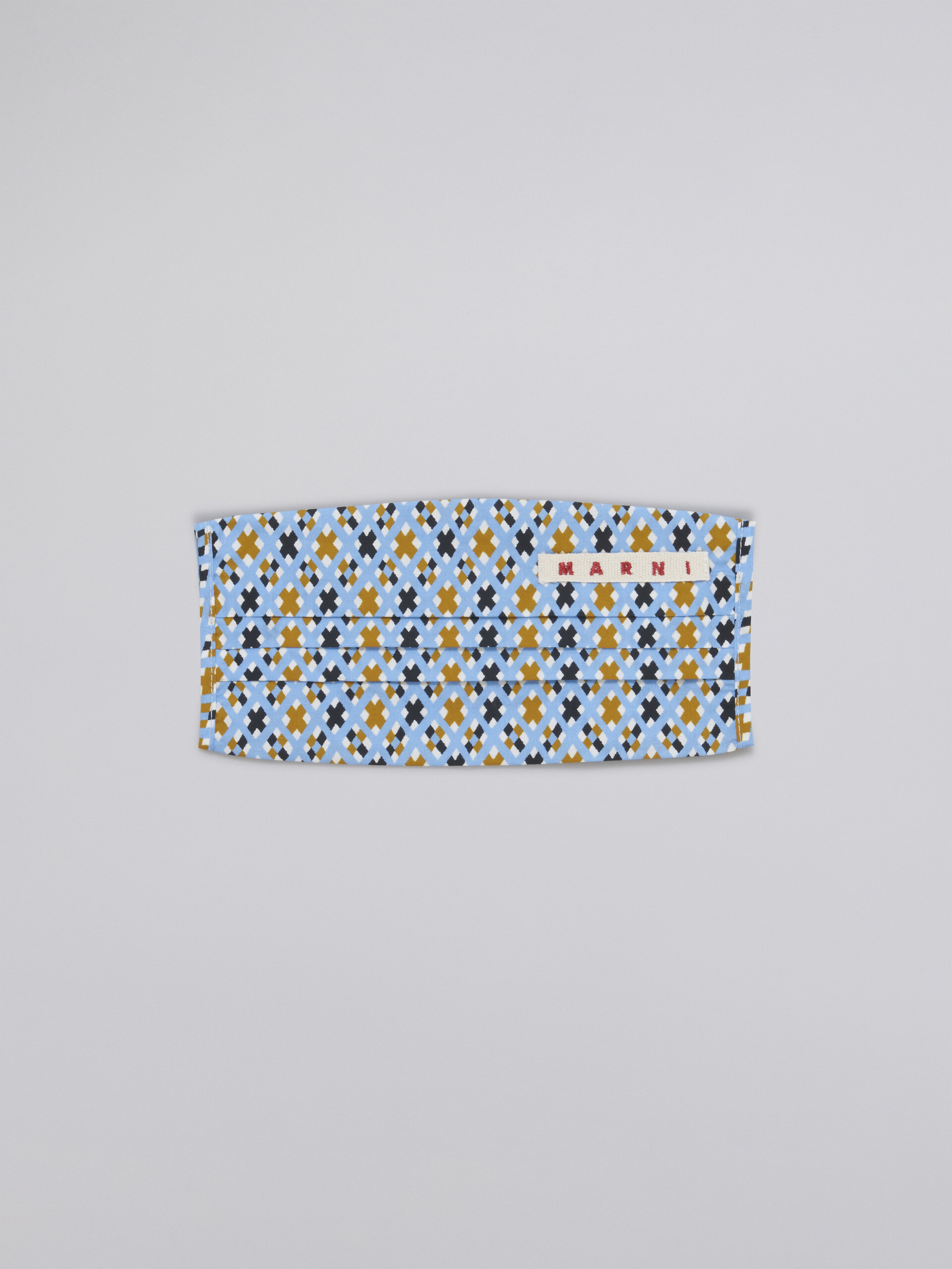 Copri-mascherina lavabile in cotone disegno micro riquadro - Altri accessori - Image 1