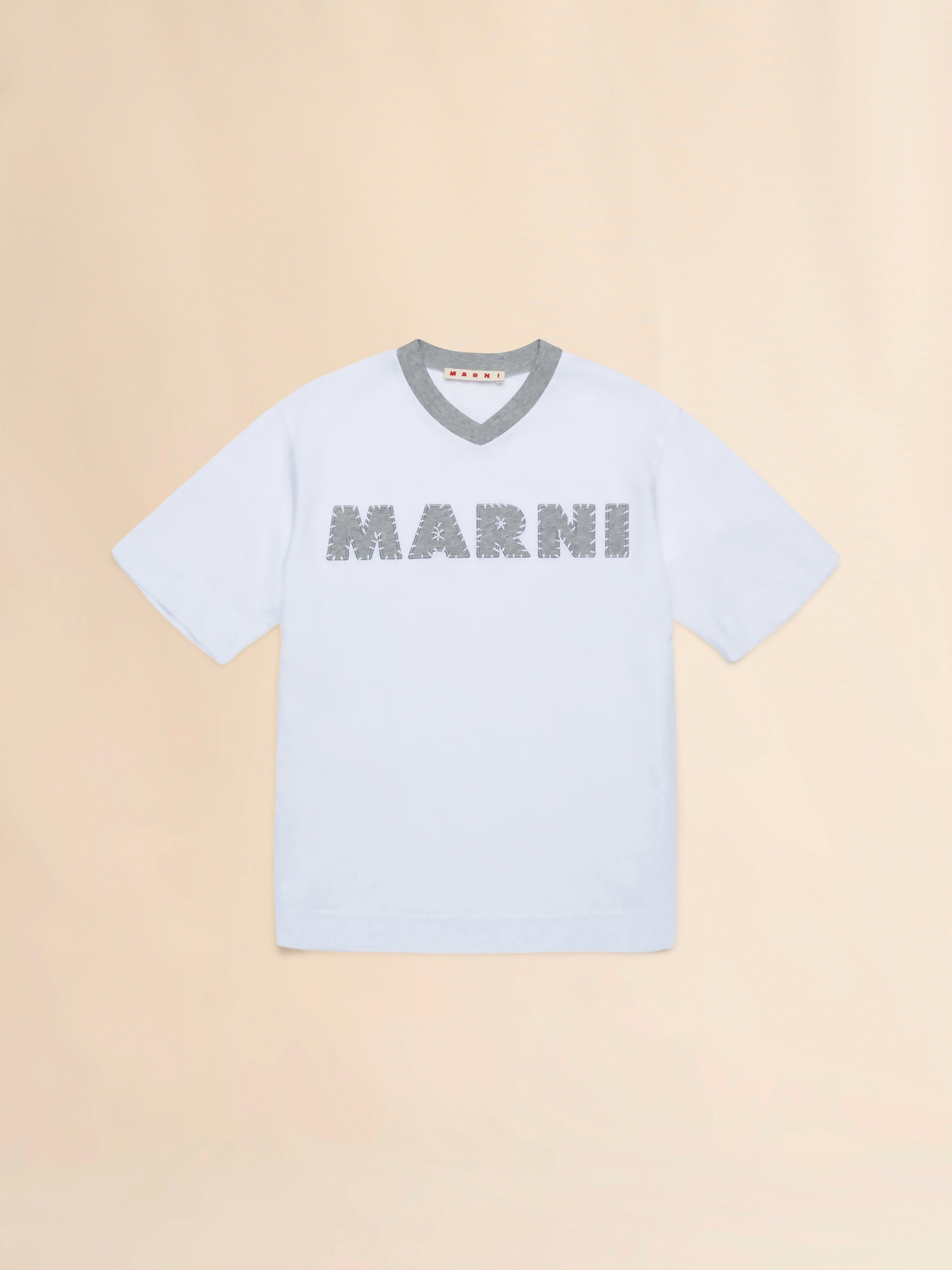 ホワイト ロゴ入りTシャツ - Tシャツ - Image 1