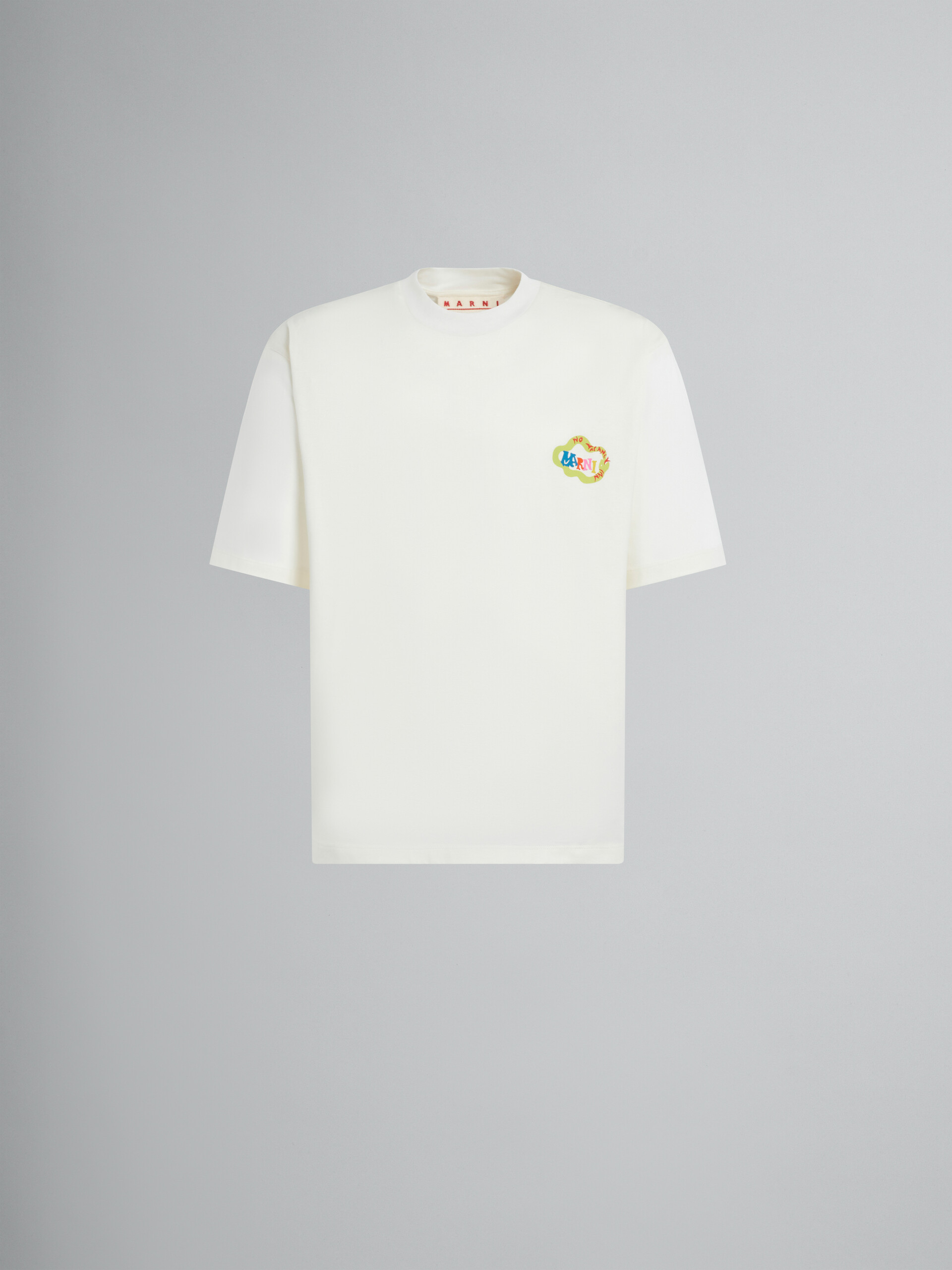 Marni x No Vacancy Inn - White T-shirt in bio cotton jersey with snake logo print - T-shirts - Image 1