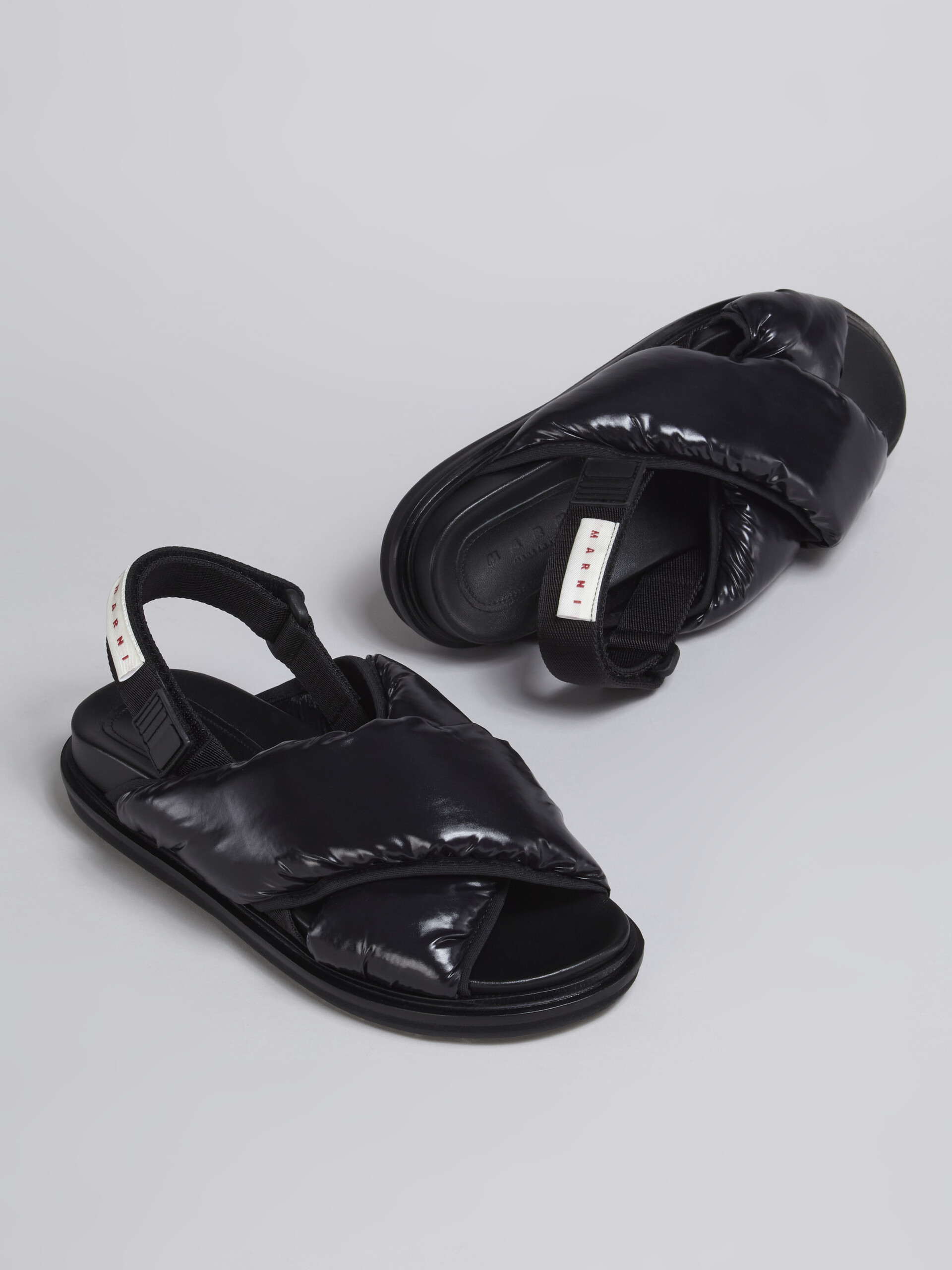 Sandale fussbett en nylon noir à brides croisées - Sandales - Image 5