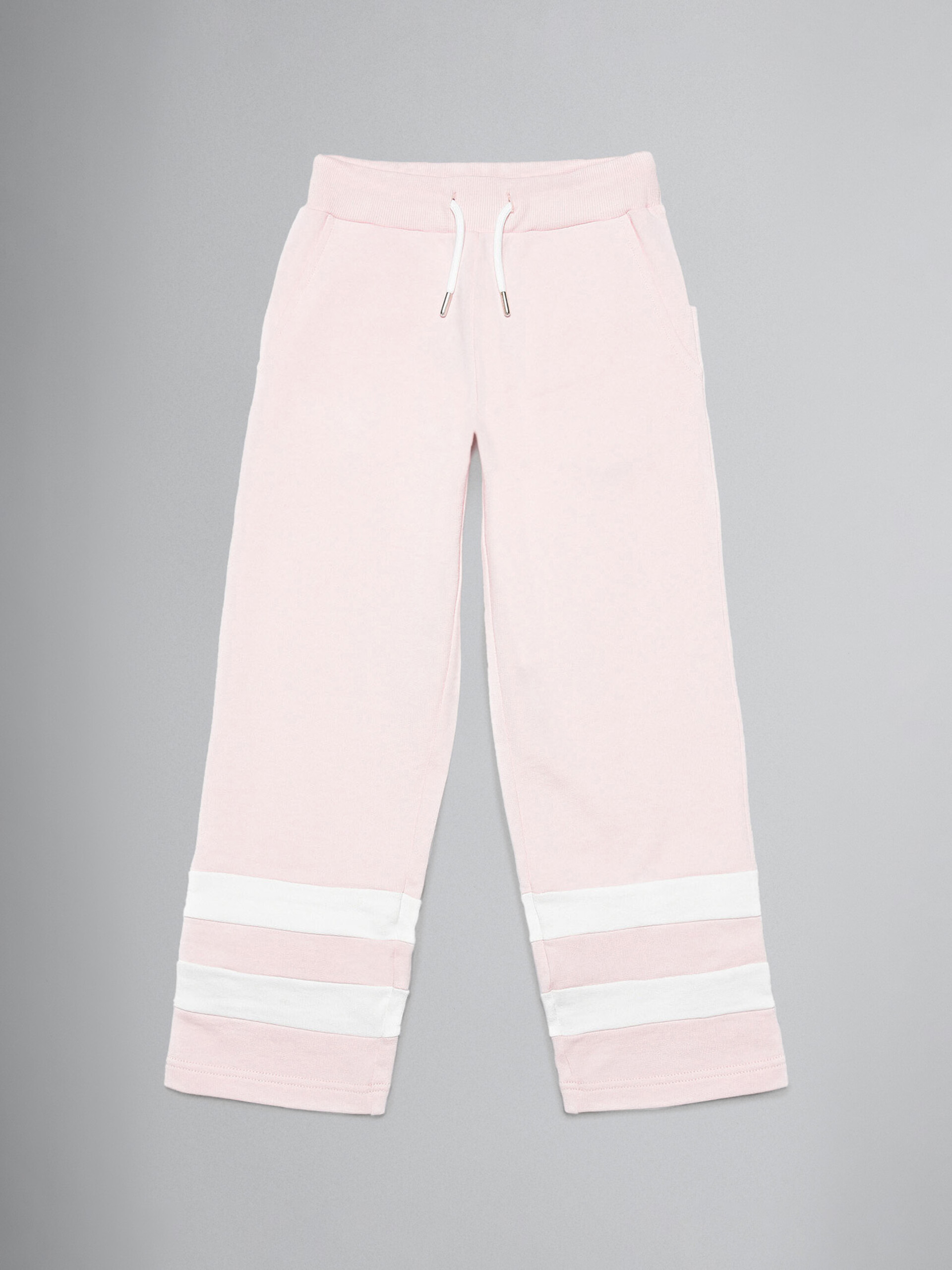 Ballet pink college track pants with contrast bands - Pants - Image 1